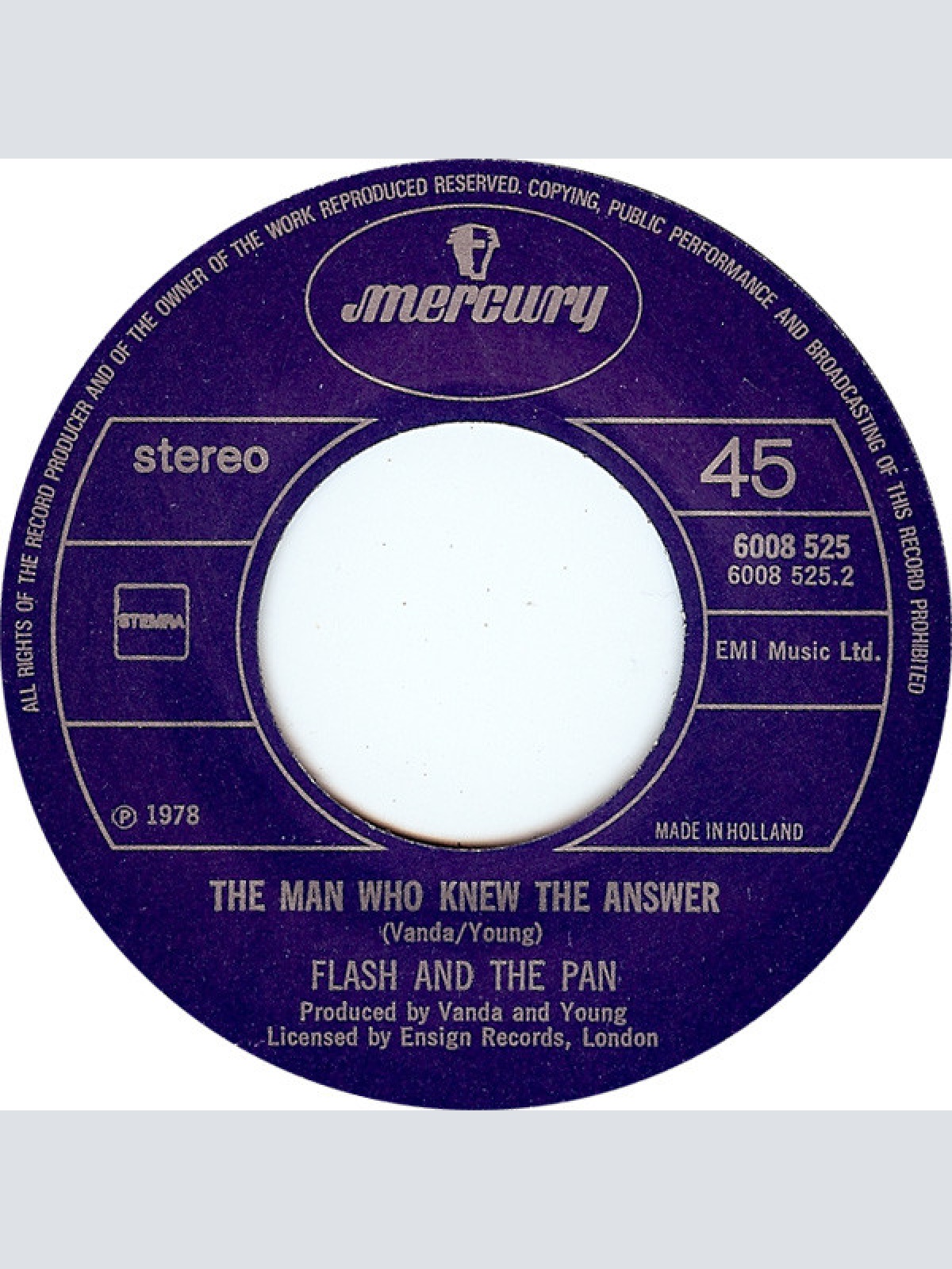 Vinyl / Flash And The Pan* - Down Among The Dead Men