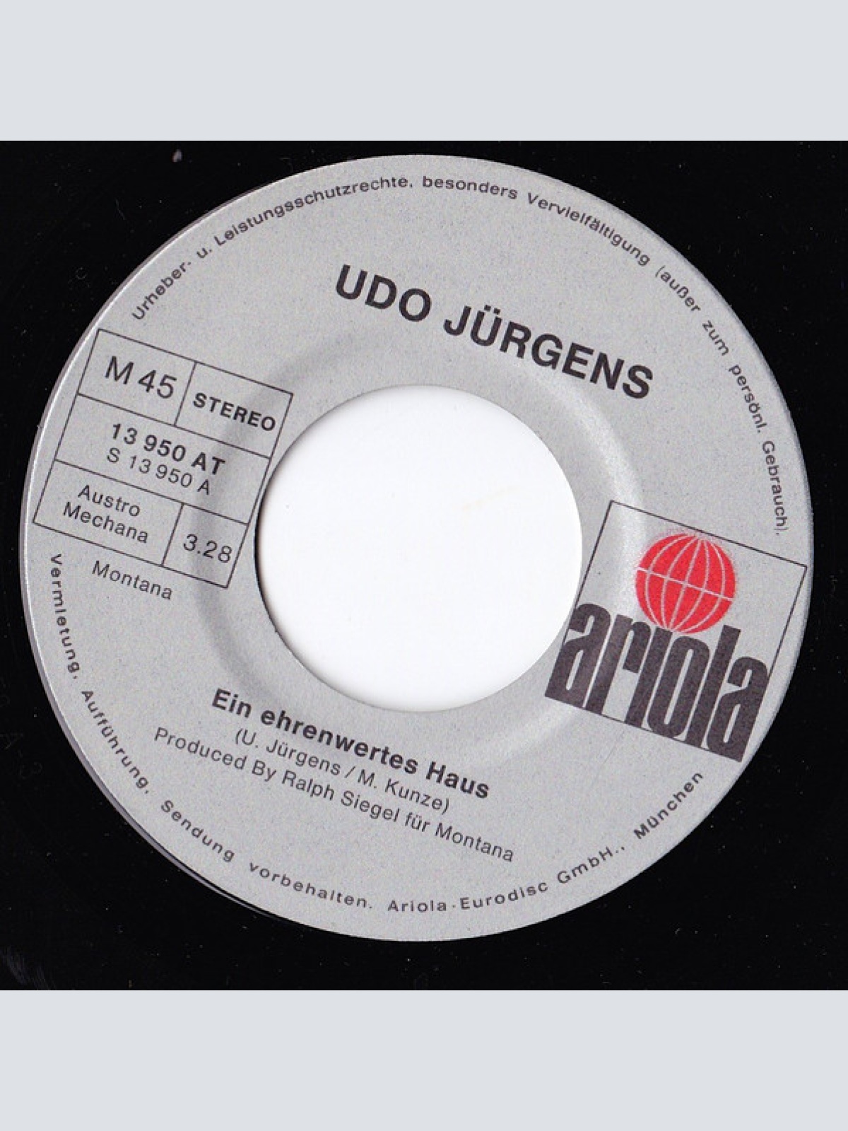 Vinyl / Udo Jürgens - Ein Ehrenwertes Haus
