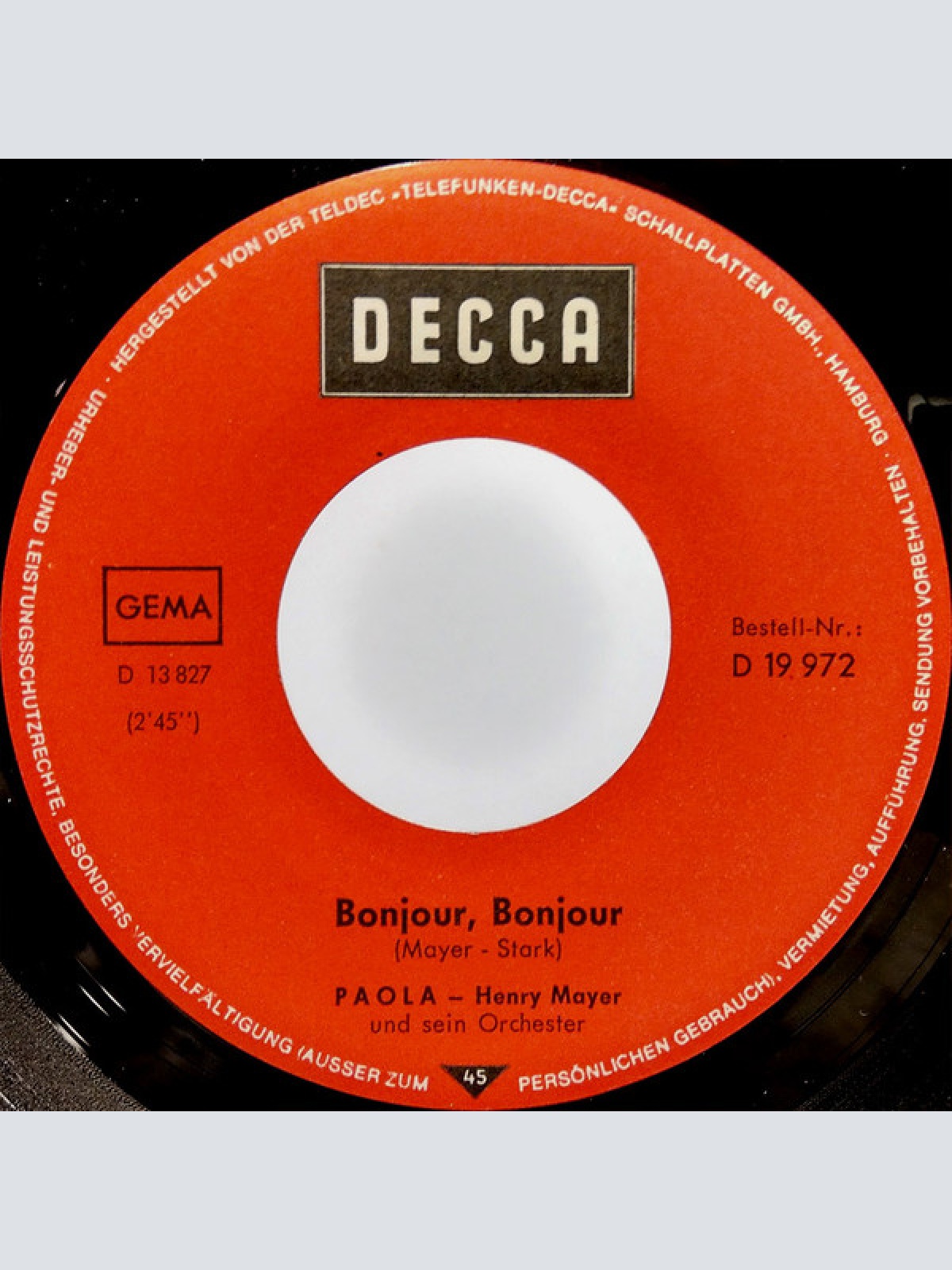 Vinyl / Paola (2) - Bonjour, Bonjour