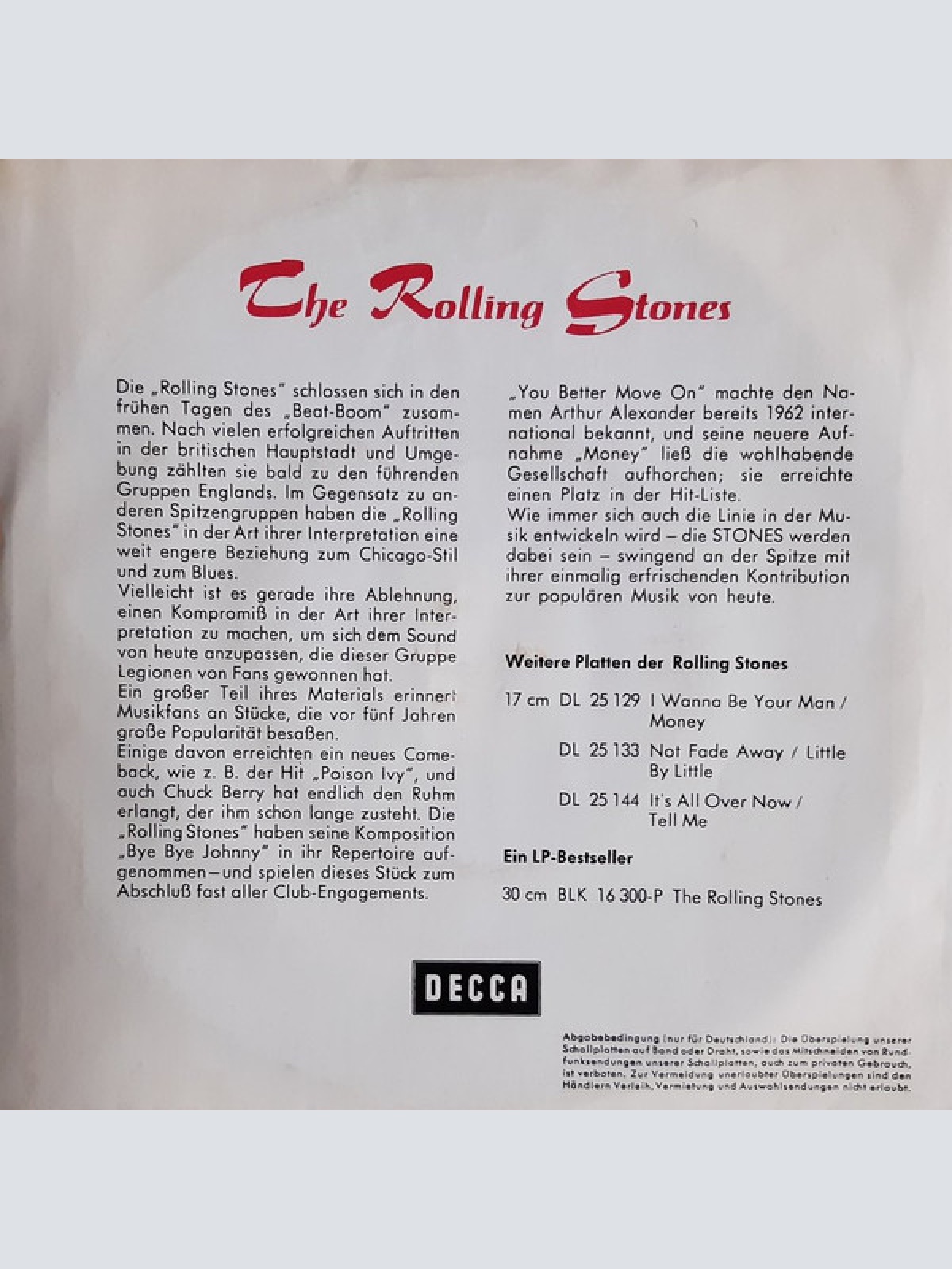 Vinyl / The Rolling Stones - The Last Time / Play With Fire