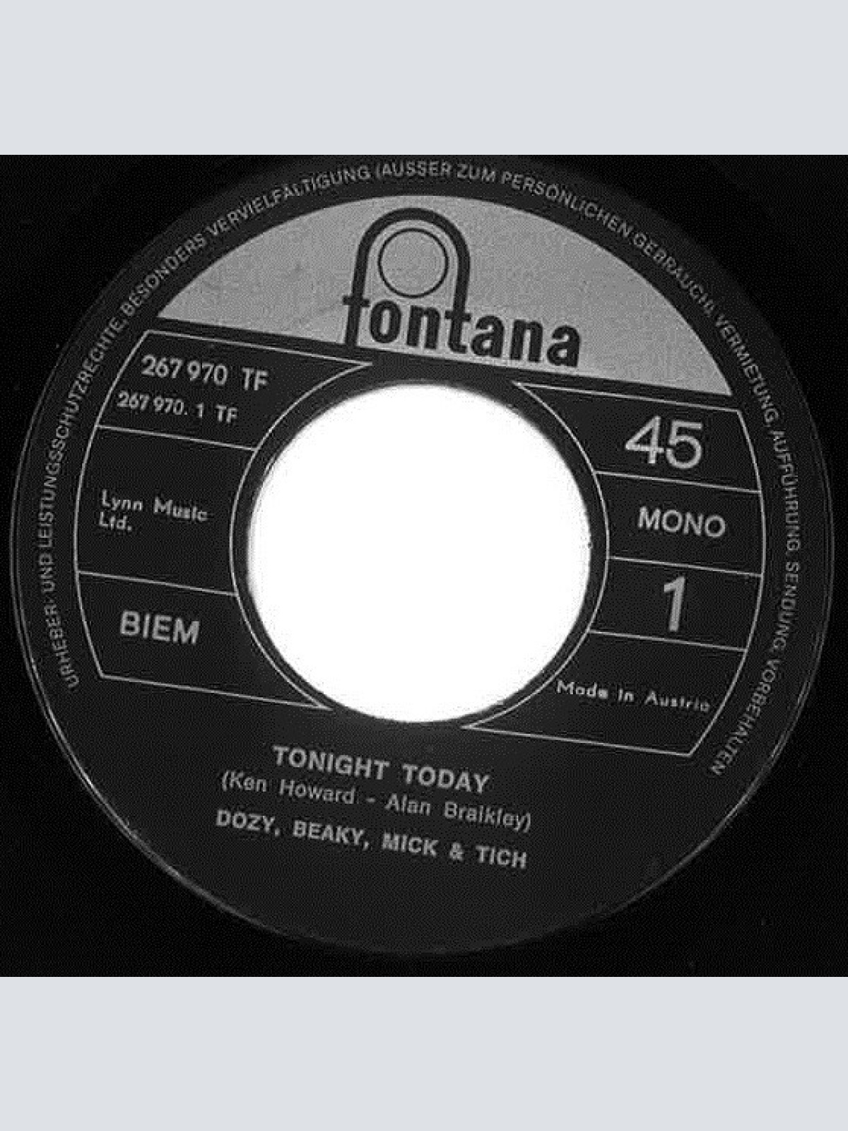 Vinyl / Dozy, Beaky, Mick & Tich - Tonight Today / Bad News