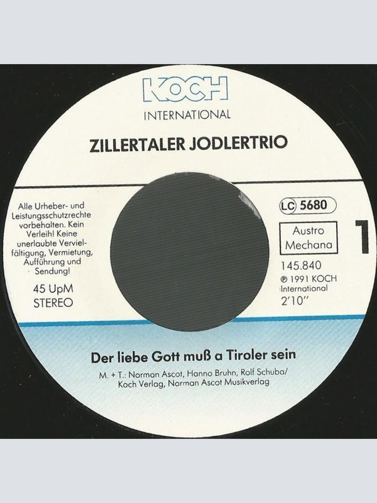 Vinyl / Zillertaler Jodlertrio - Der Liebe Gott Muß A Tiroler Sein
