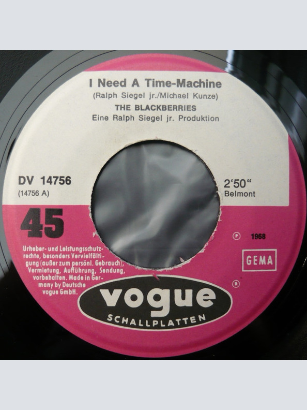 Vinyl / The Blackberries (2) - I Need A Time-Machine