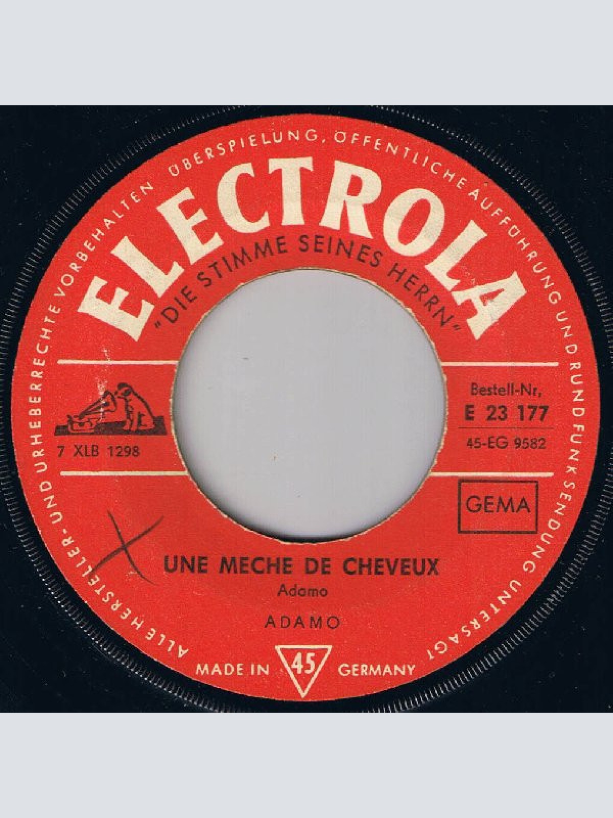 Vinyl / Adamo - Une Mèche De Cheveux / La Complainte Des Elus