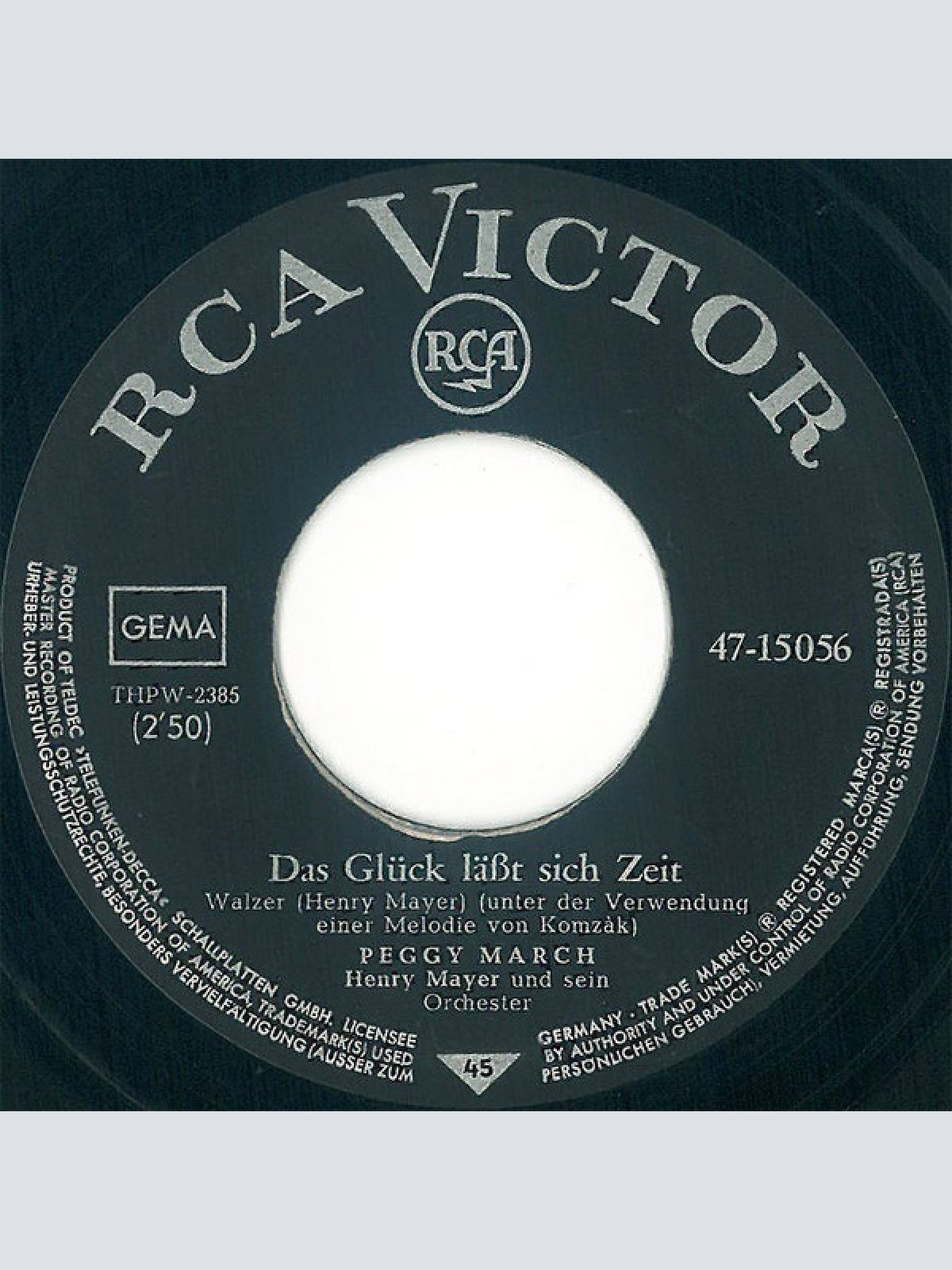 Vinyl / Peggy March - Das Ist Musik Für Mich / Das Glück Läßt Sich Zeit