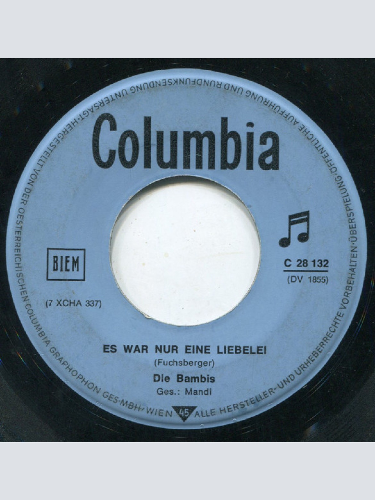 Vinyl / Die Bambis - Es War Nur Eine Liebelei / Ticke - Tacke Slop