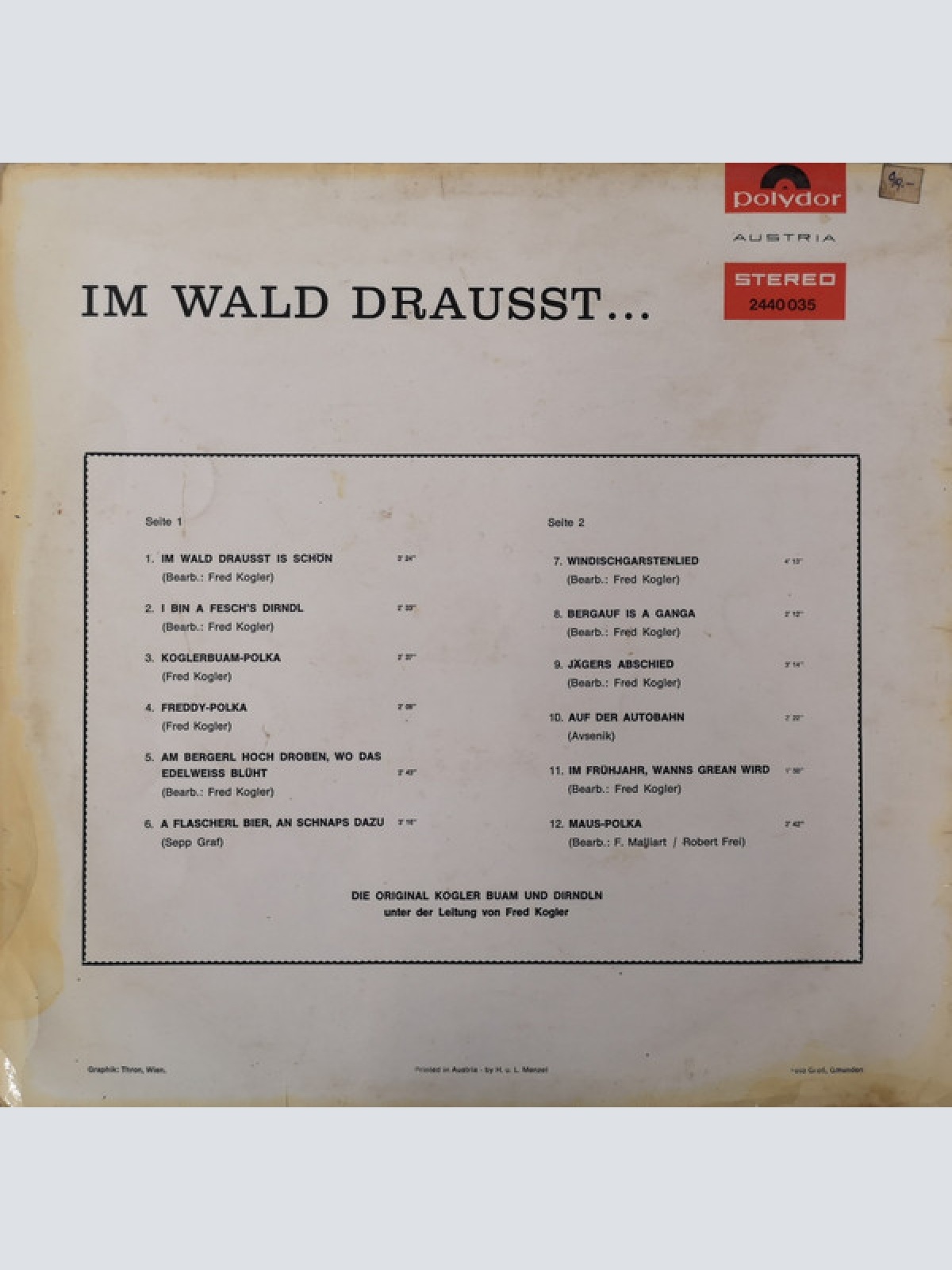 Vinyl / Die Original Kogler Buam Und Dirndln* - Im Wald Draußt...