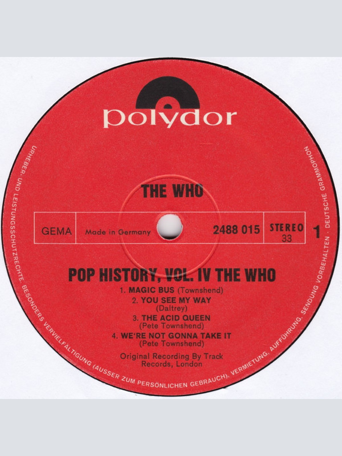 Vinyl / The Who - Pop History Vol 4