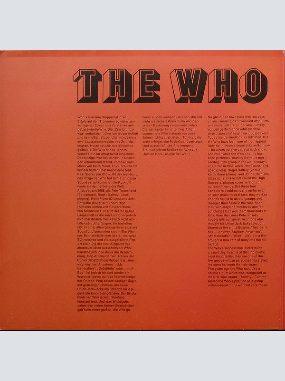 Vinyl / The Who - Pop History Vol 4