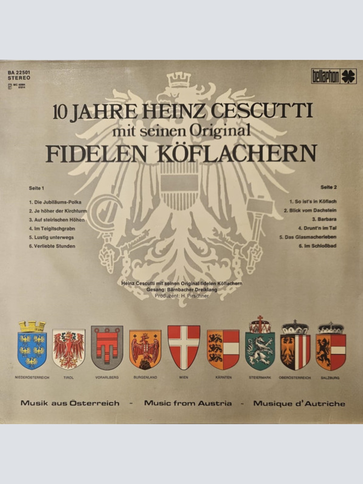 Vinyl / Heinz Cescutti Mit Seinen Original Fidelen Köflachern* - 10 Jahre