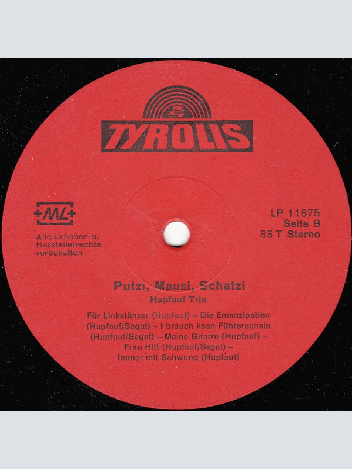 Vinyl / Hupfauf Trio - Putzi, Mausi, Schatzi