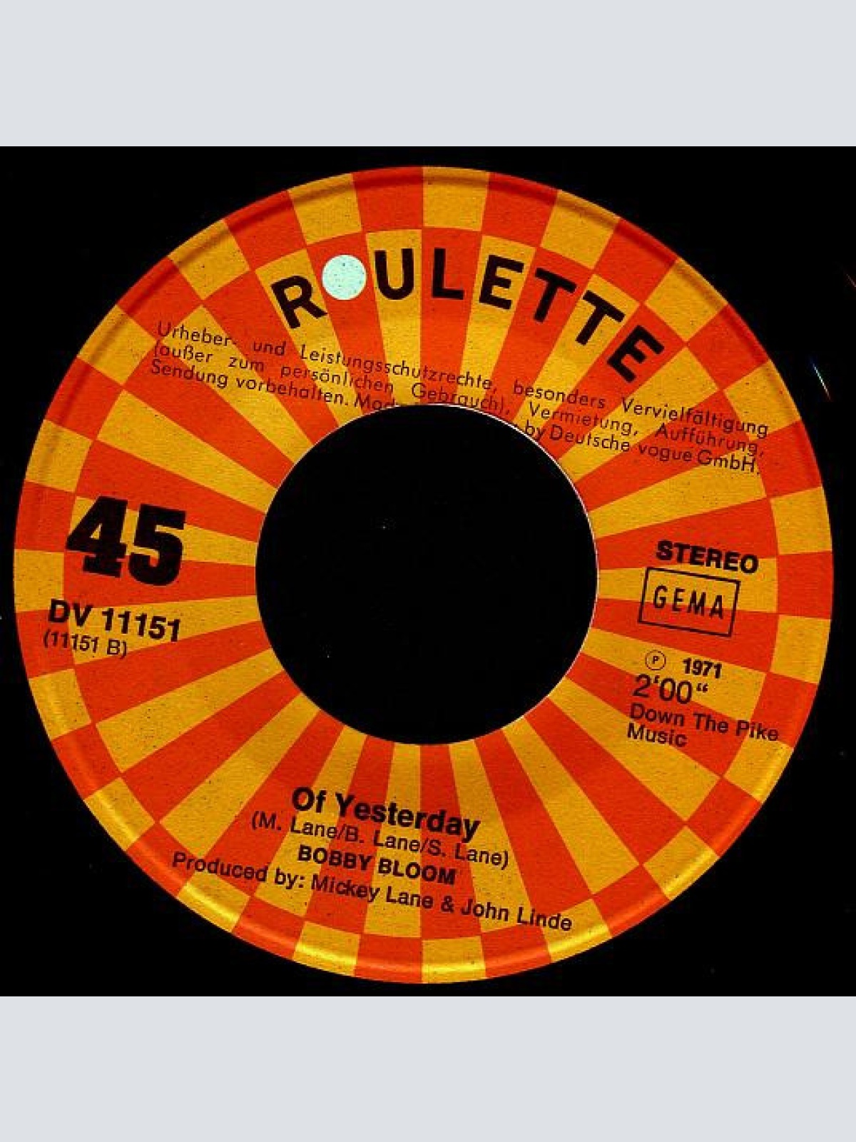 Vinyl / Bobby Bloom - Where Are We Going / Of Yesterday