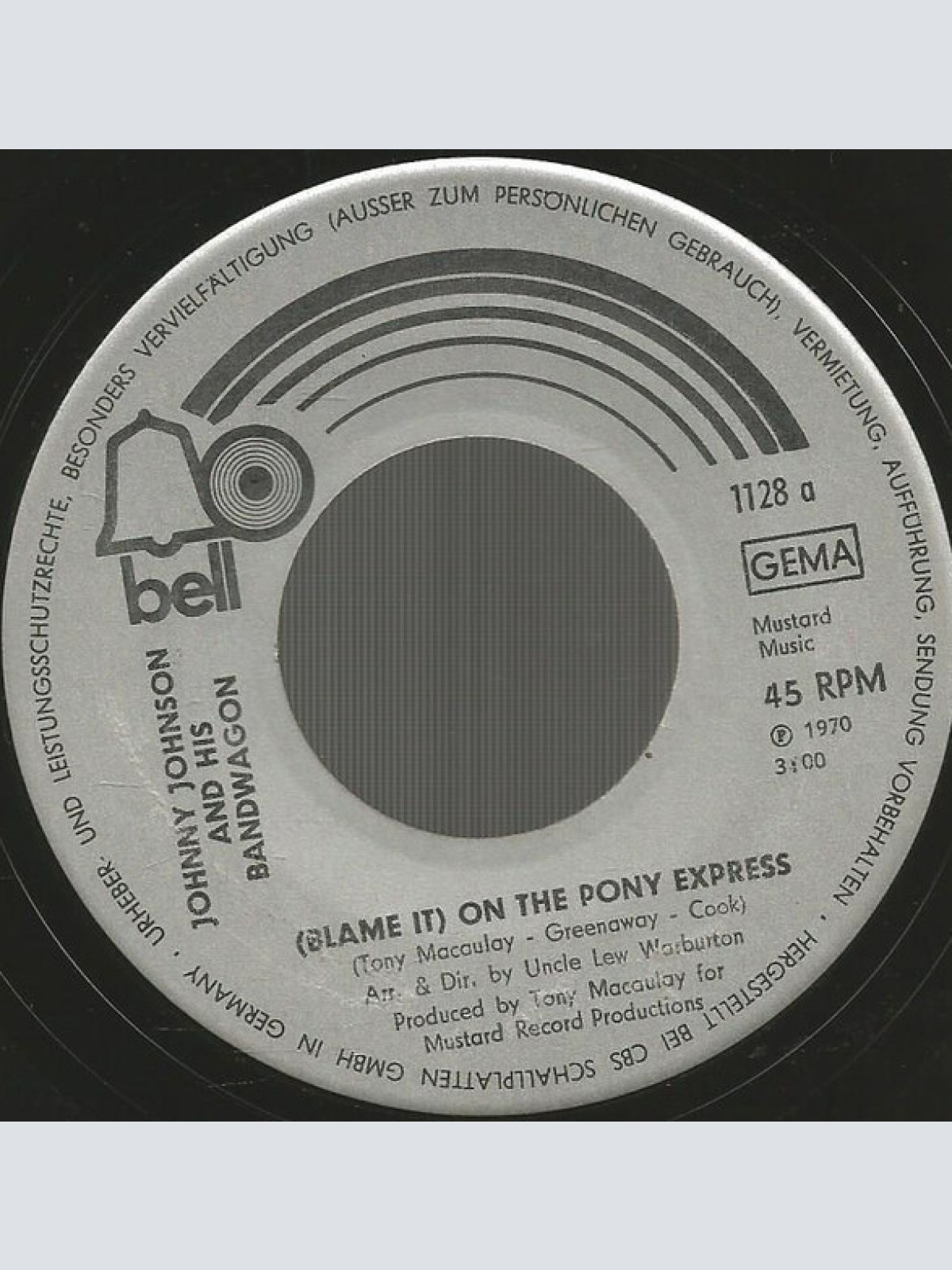 Vinyl / Johnny Johnson And His Bandwagon* - (Blame It) On The Pony Express
