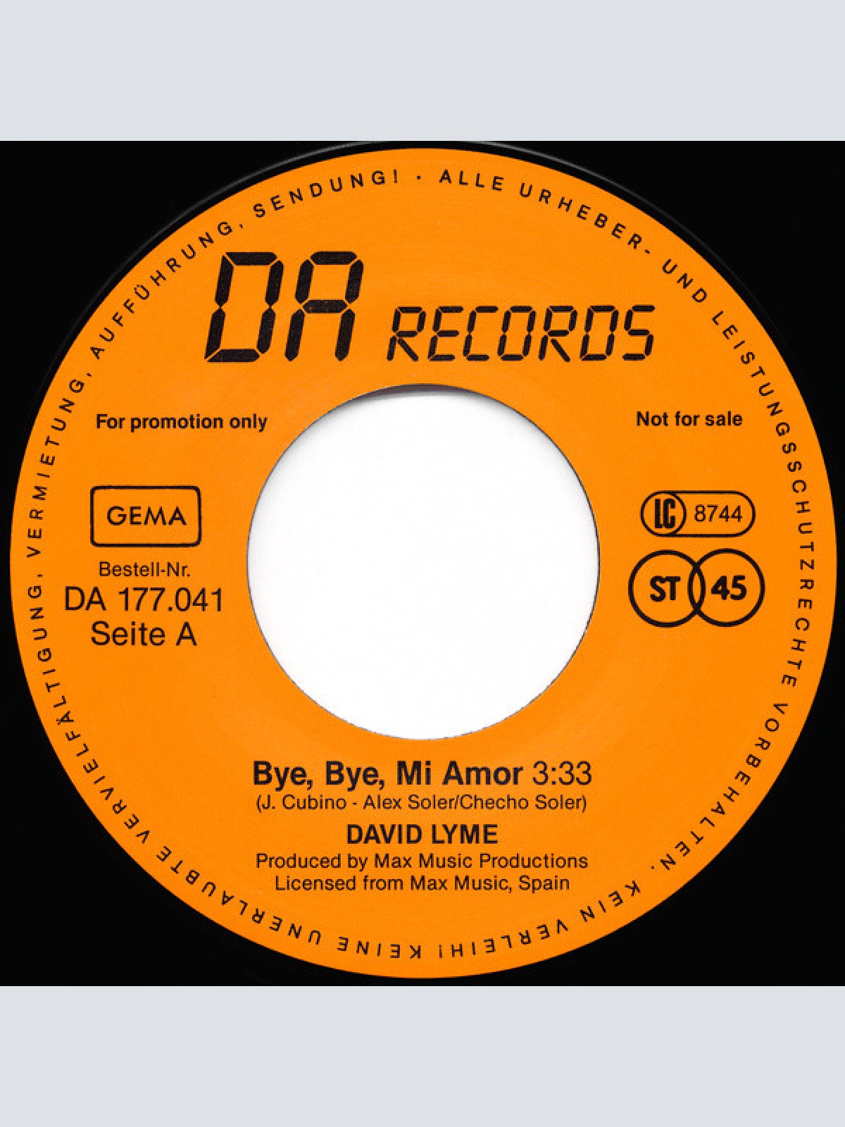 Vinyl / David Lyme - Bye, Bye Mi Amor