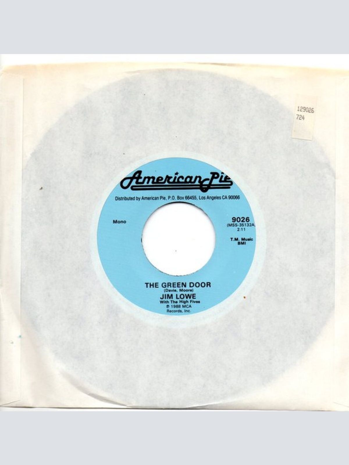 Vinyl / Jim Lowe (2) / Brian Hyland - The Green Door / Ginny Come Lately