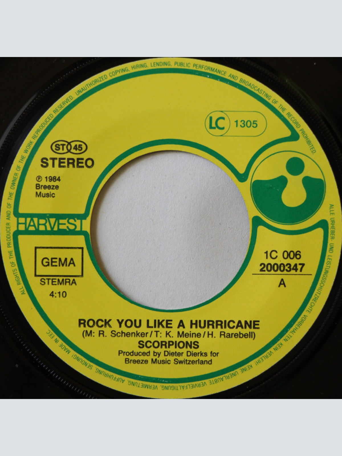 Vinyl / Scorpions - Rock You Like A Hurricane