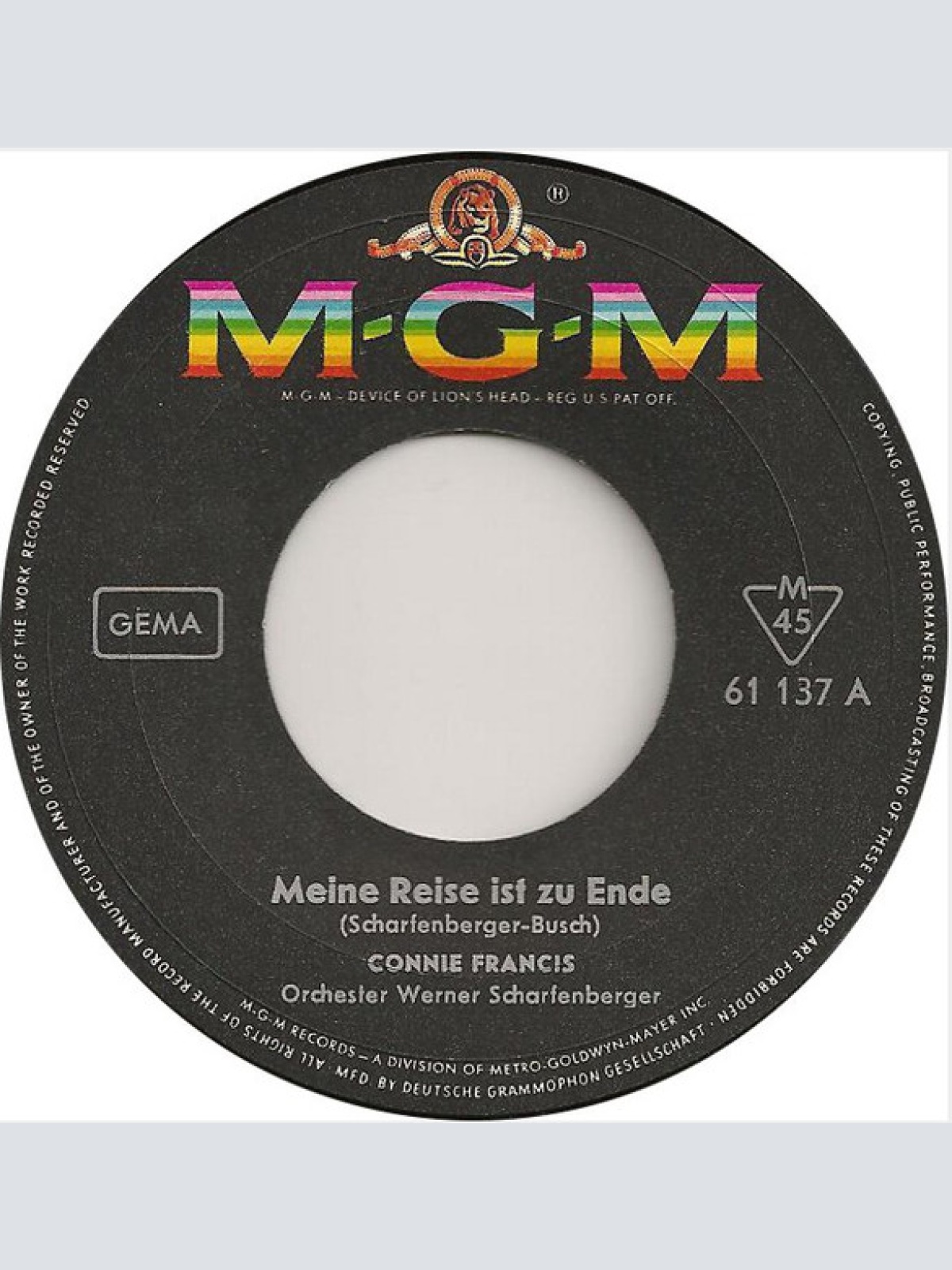 Vinyl / Connie Francis - Meine Reise Ist Zu Ende