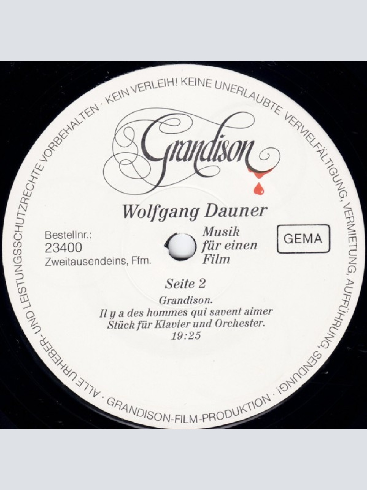 Vinyl / Wolfgang Dauner - Grandison - Musik Für Einen Film