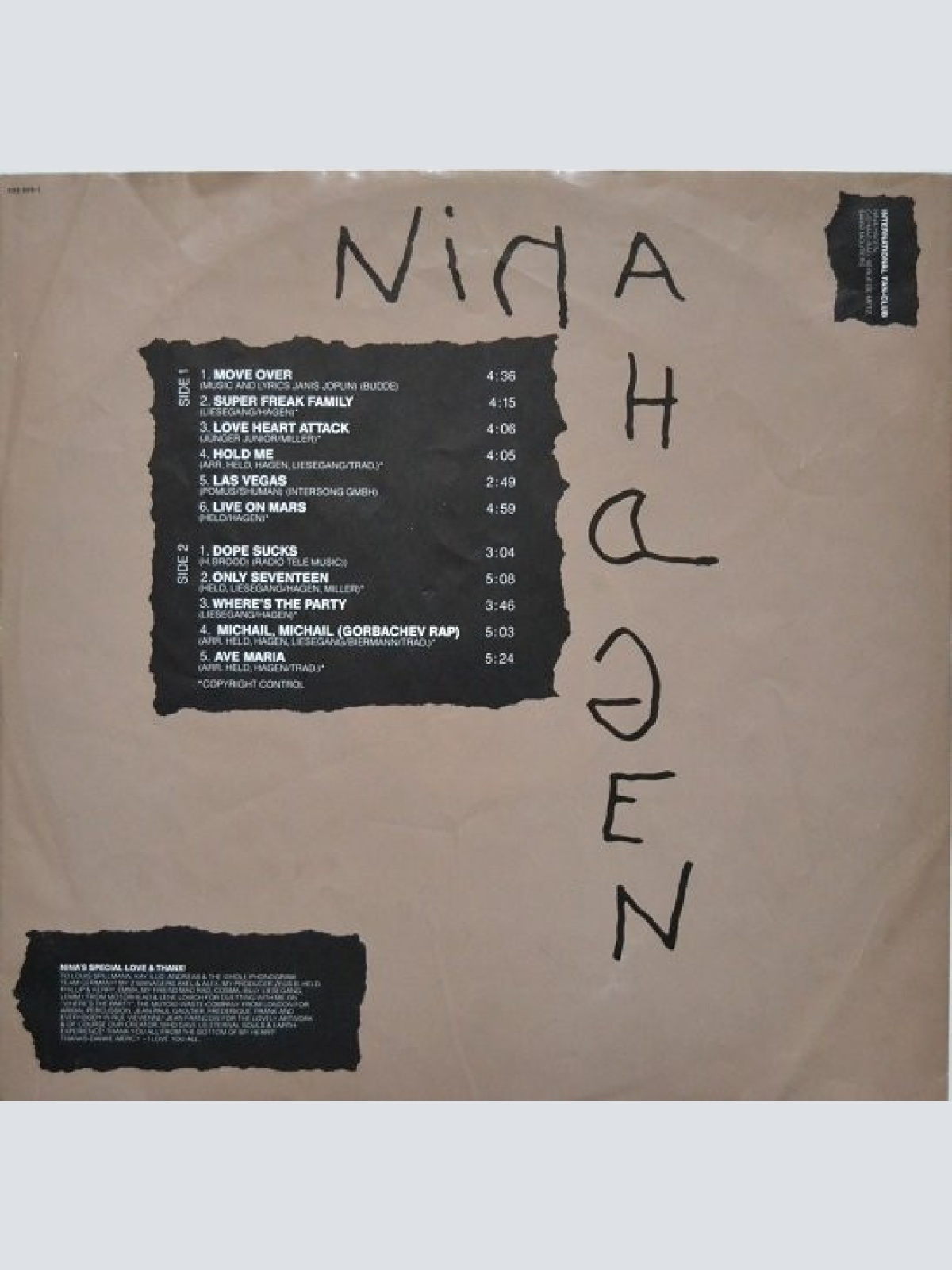 Vinyl / Nina Hagen - Nina Hagen