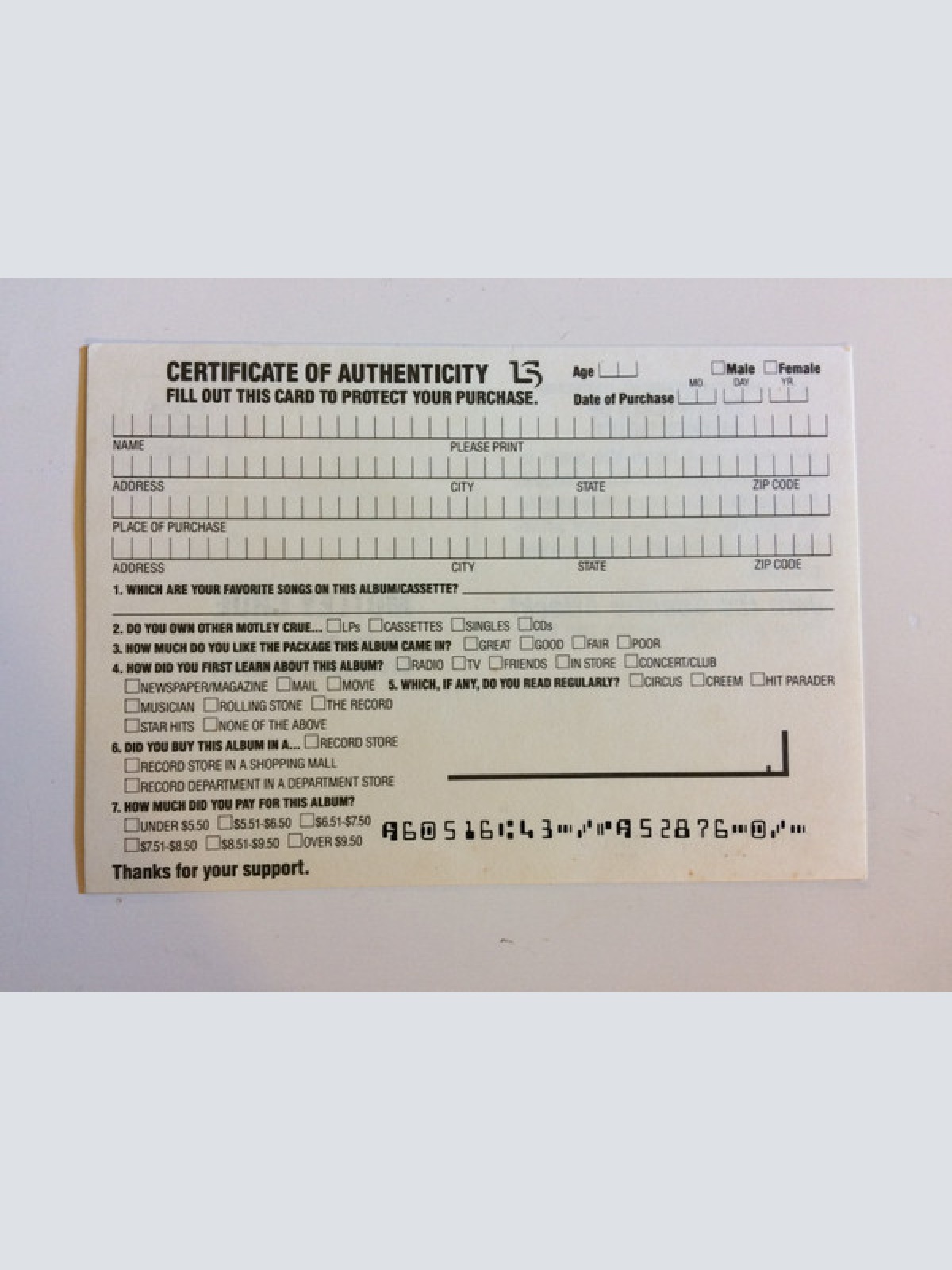 Vinyl / Mötley Crüe - Theatre Of Pain