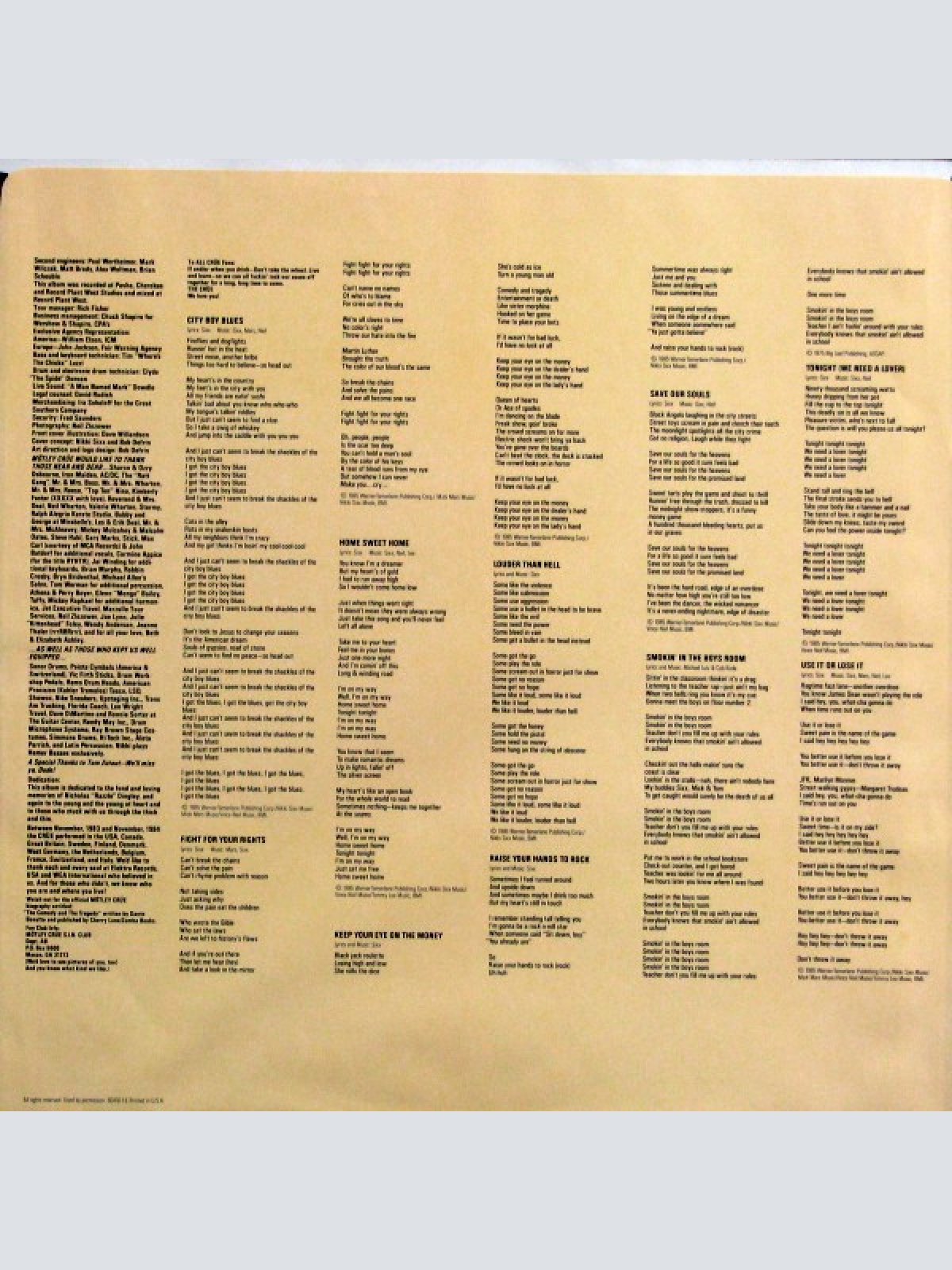 Vinyl / Mötley Crüe - Theatre Of Pain