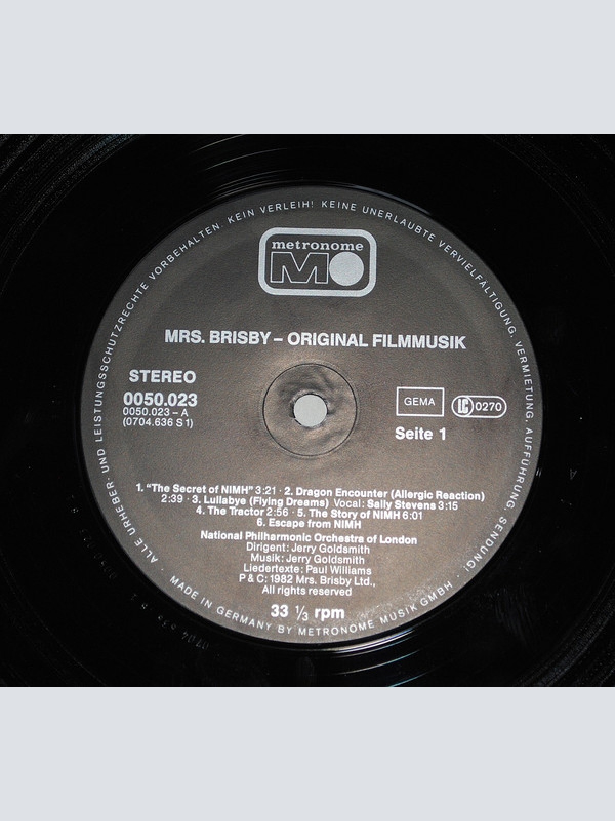 Vinyl / Jerry Goldsmith - Mrs. Brisby Und Das Geheimnis von Nimh (Original Filmmusik)