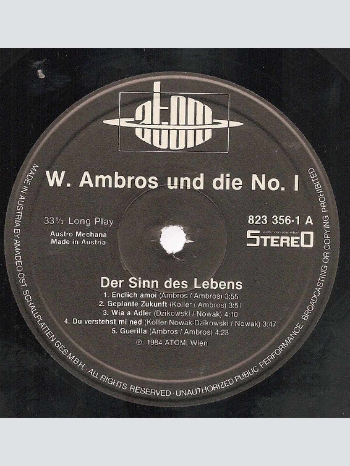 Vinyl / W. Ambros*, № 1* - Der Sinn Des Lebens