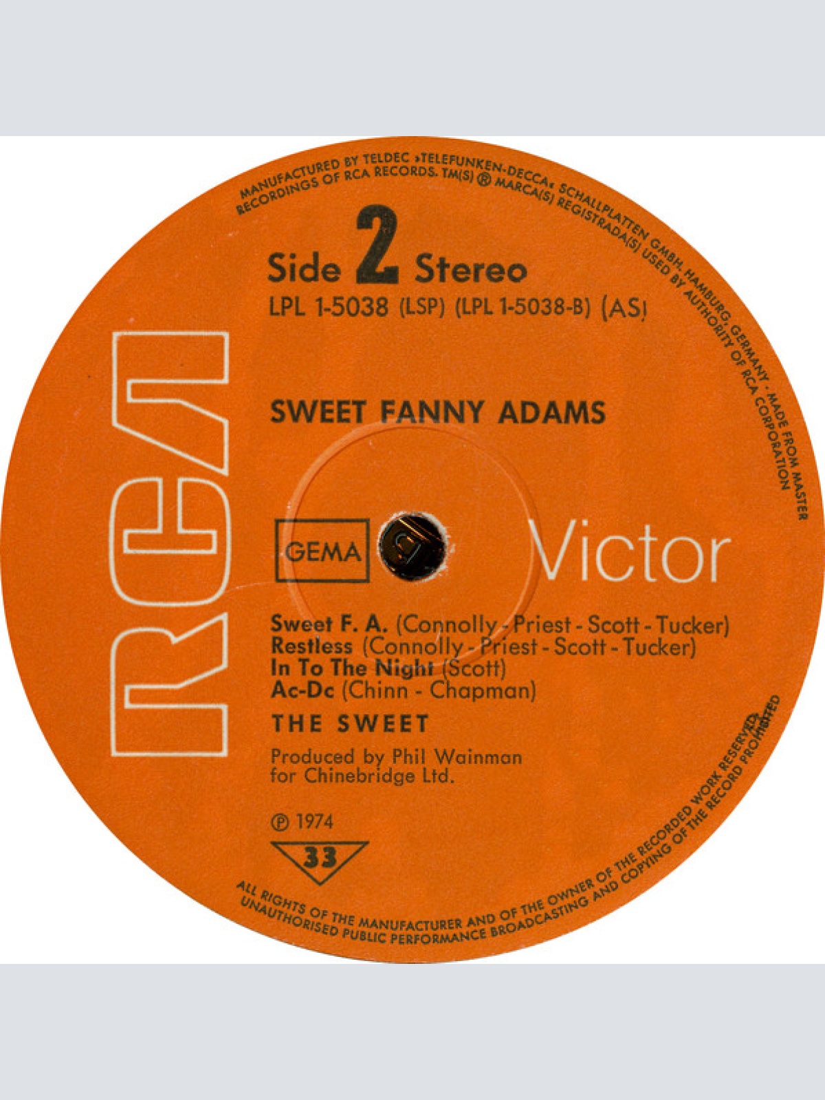 Vinyl / The Sweet - Sweet Fanny Adams