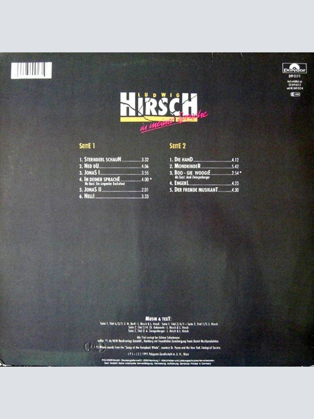 Vinyl / Ludwig Hirsch - In Meiner Sprache