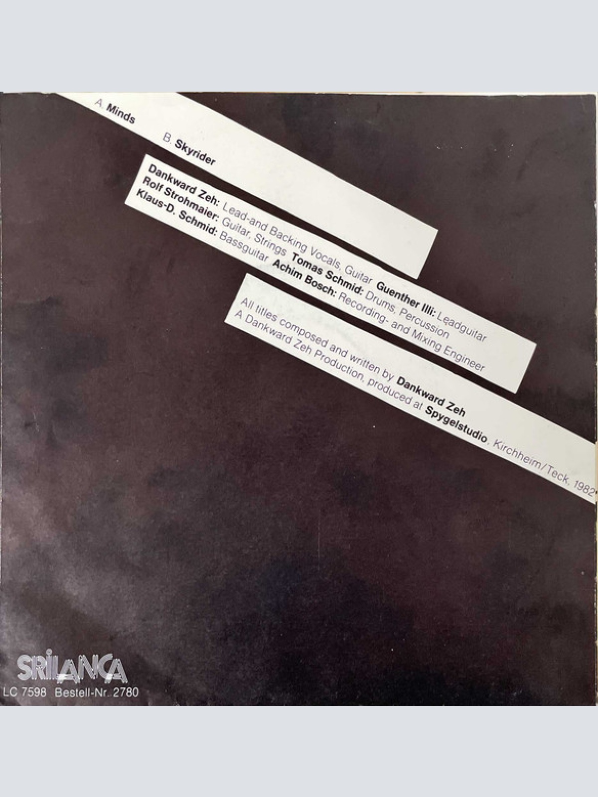 Vinyl / Dankward Zeh - Minds / Skyrider