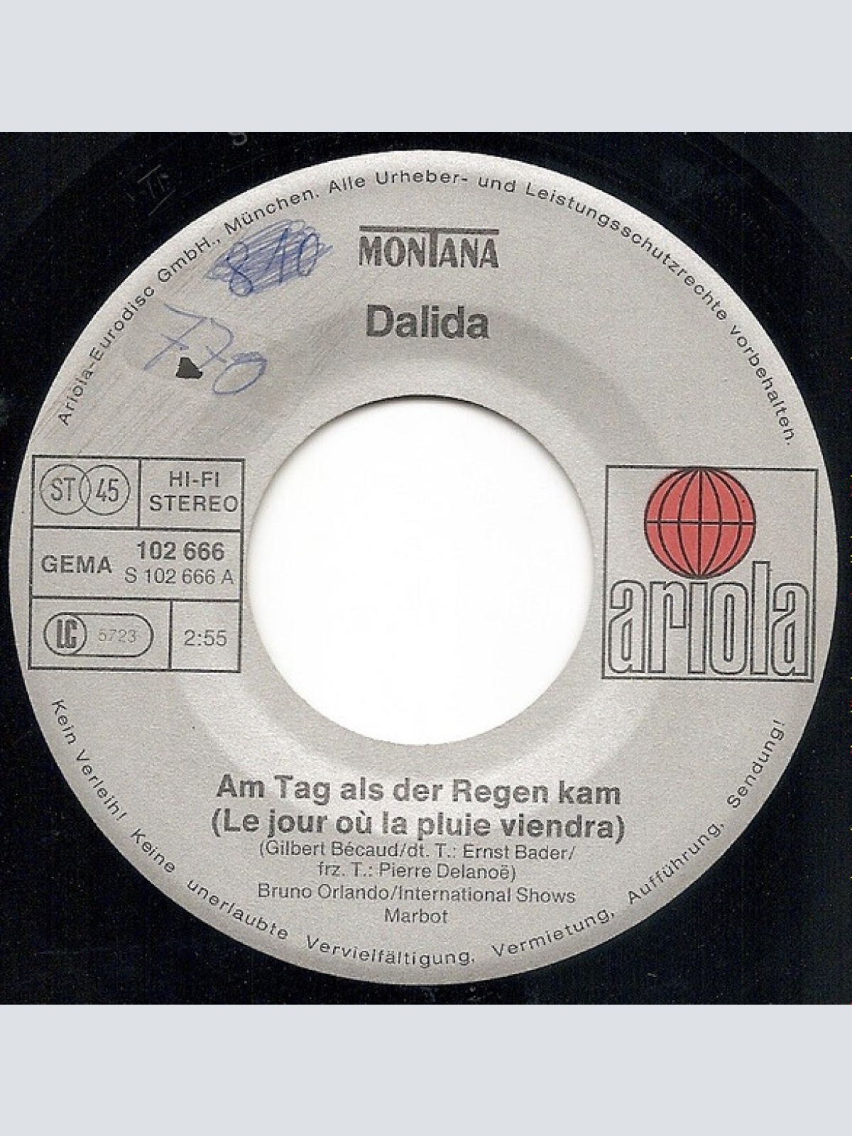 Vinyl / Dalida - Am Tag Als Der Regen Kam