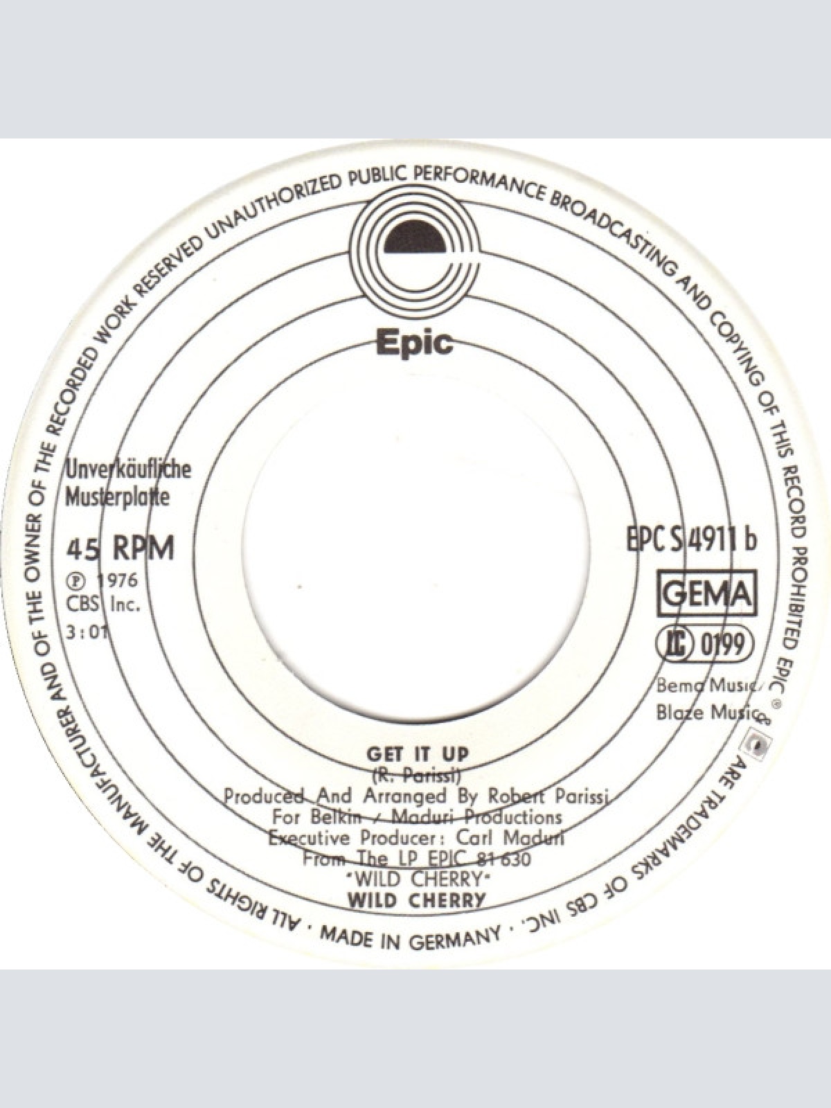 Vinyl / Wild Cherry - Baby Don't You Know