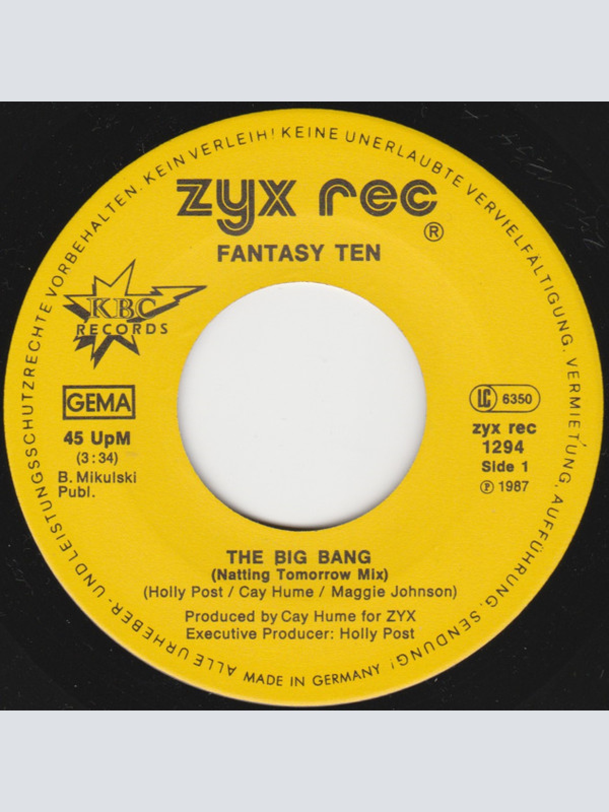 Vinyl / Fantasy Ten - The Big Bang