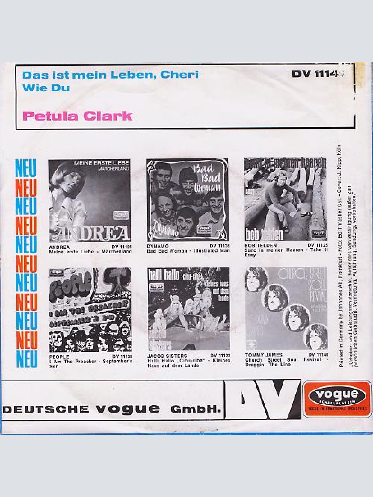 Vinyl / Petula Clark - Das Ist Mein Leben, Cheri / Wie Du