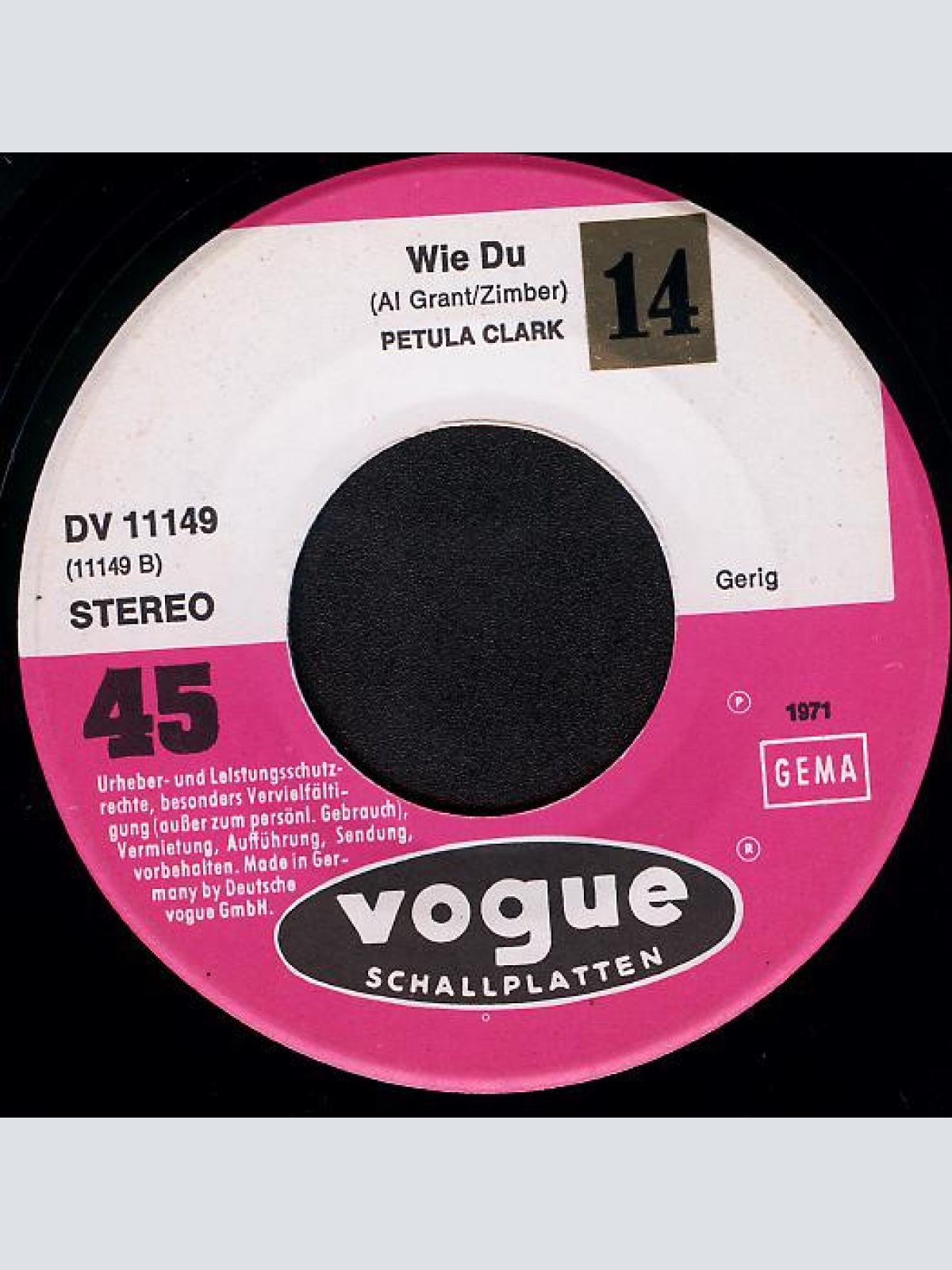 Vinyl / Petula Clark - Das Ist Mein Leben, Cheri / Wie Du