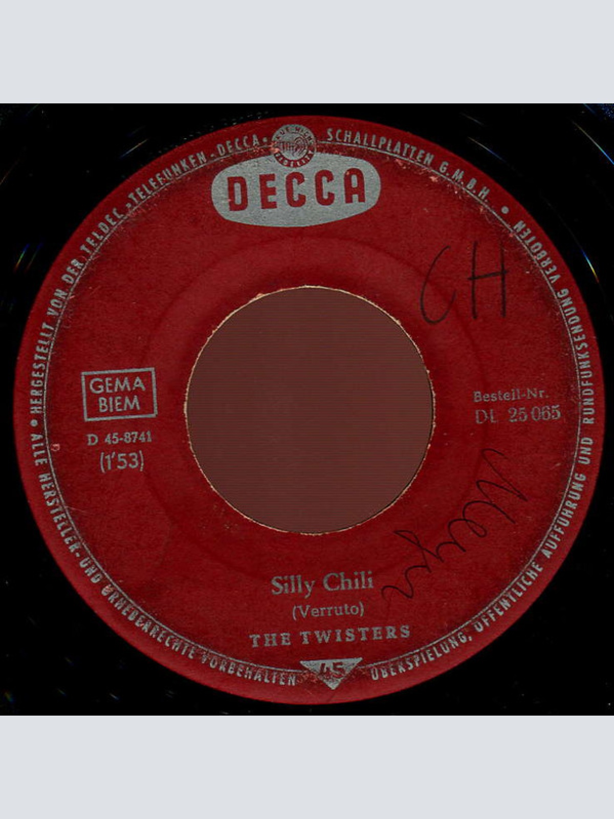 Vinyl / The Twisters - Peppermint Twist Time / Silly Chili