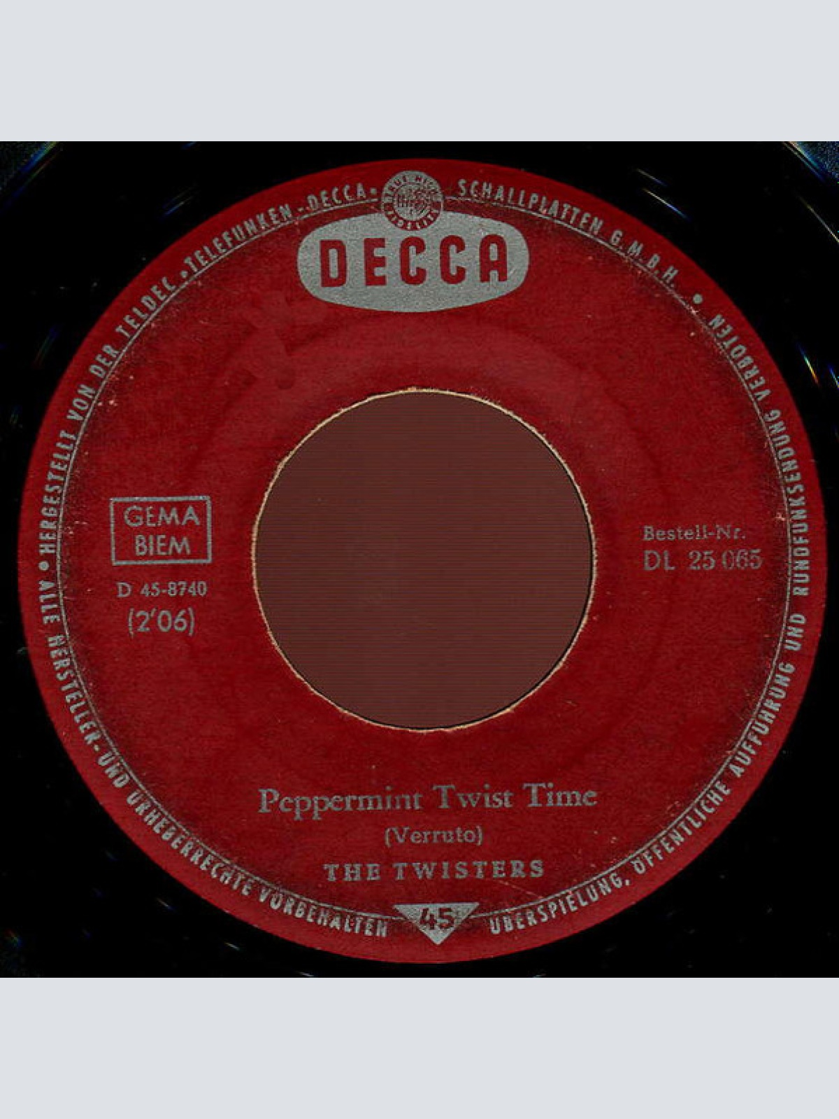 Vinyl / The Twisters - Peppermint Twist Time / Silly Chili