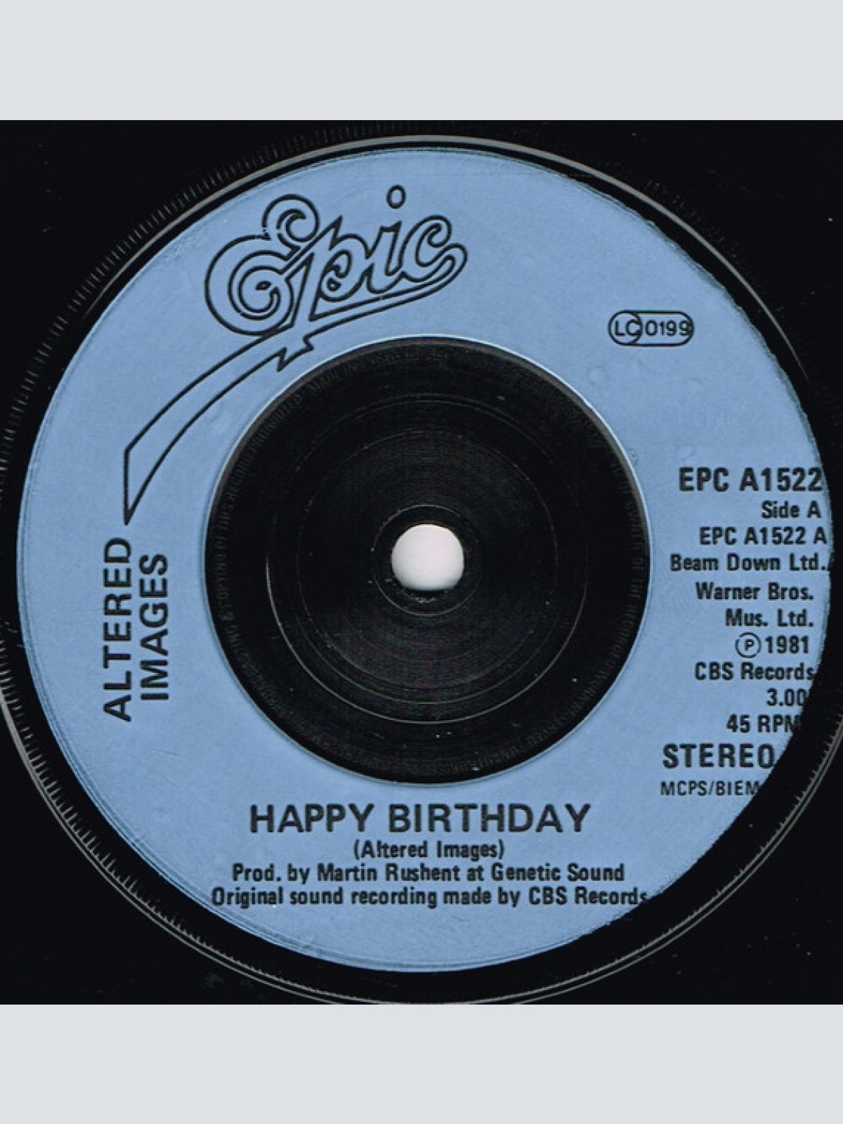Vinyl / Altered Images - Happy Birthday