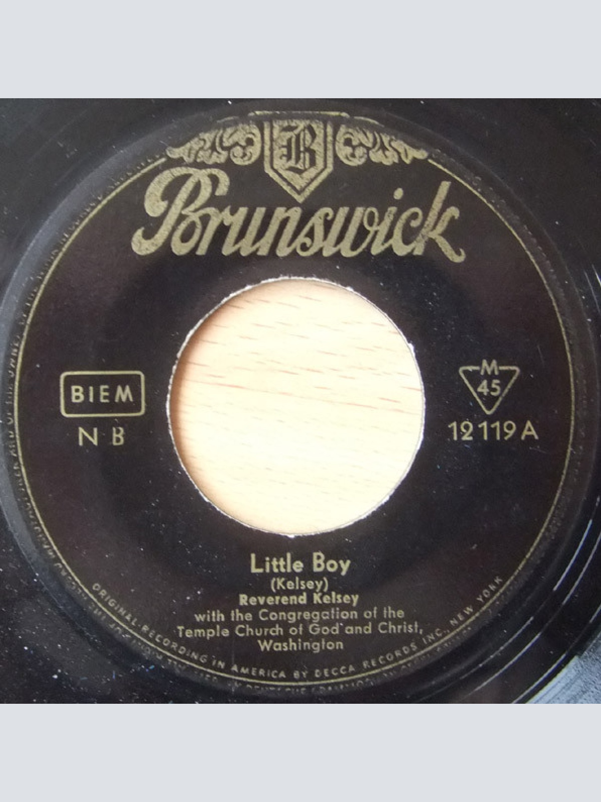 Vinyl / Reverend Kelsey With The Congregation Of The Temple Church Of God And Christ, Washington* - Little Boy / Low Down The Chariot