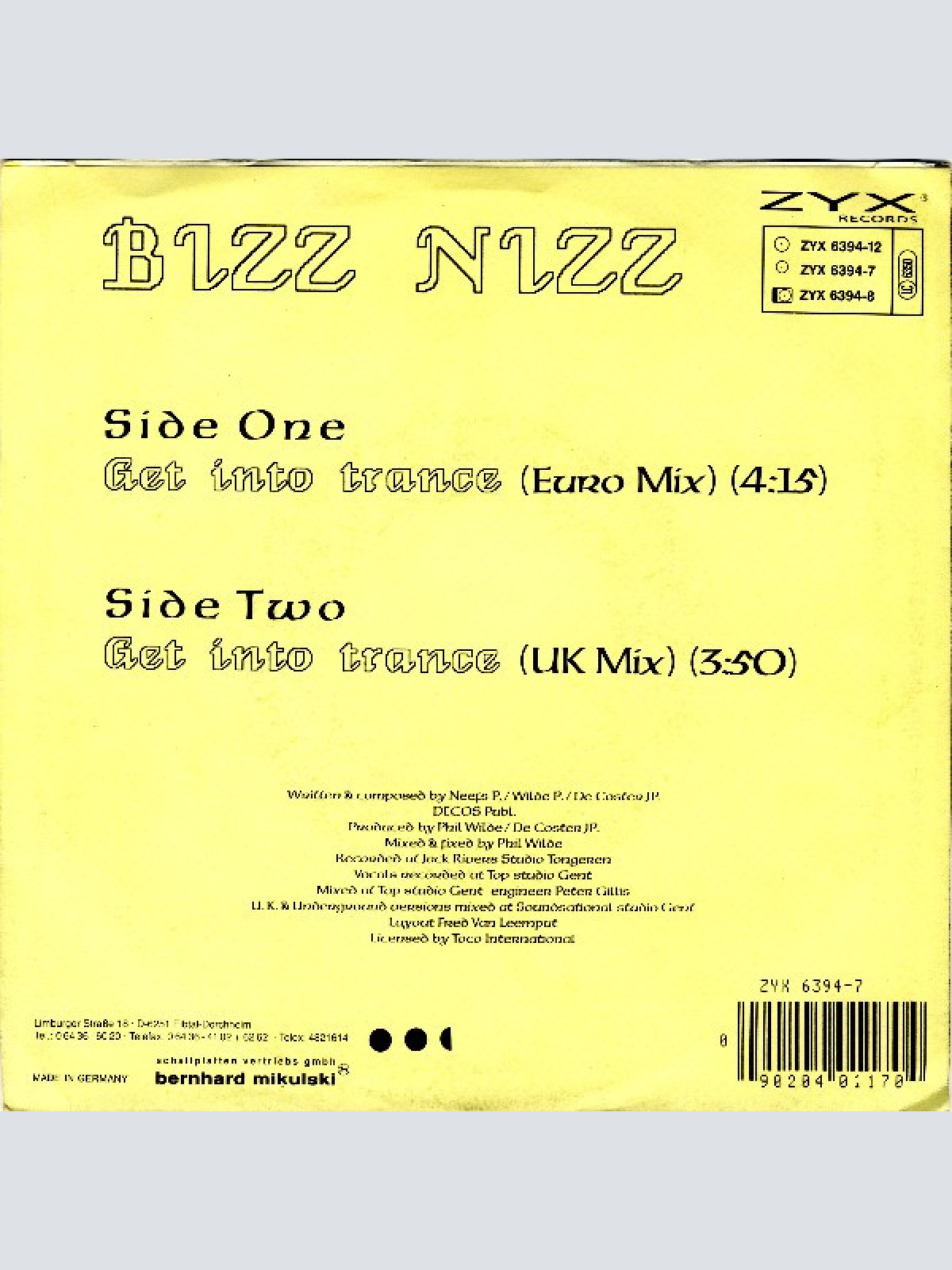 Vinyl / Bizz Nizz - Get Into Trance
