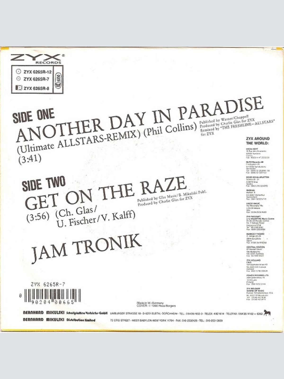 Vinyl / Jam Tronik - Another Day In Paradise (Dance Version - Remix)