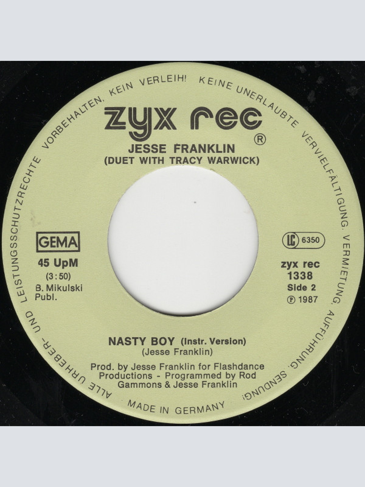 Vinyl / Jesse Franklin Duet With Tracy Warwick - Nasty Boy