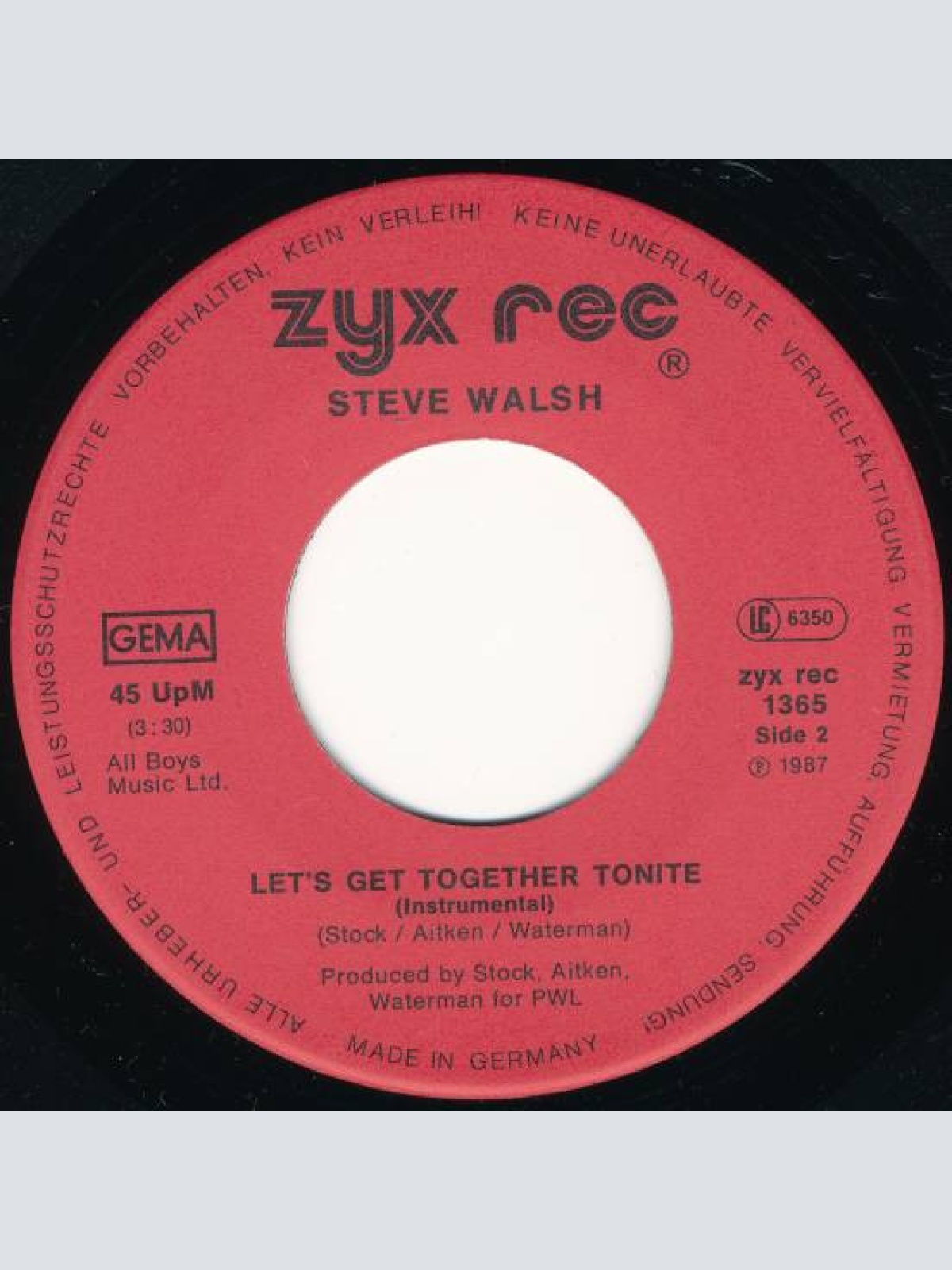 Vinyl / Steve Walsh (2) - Let's Get Together Tonite