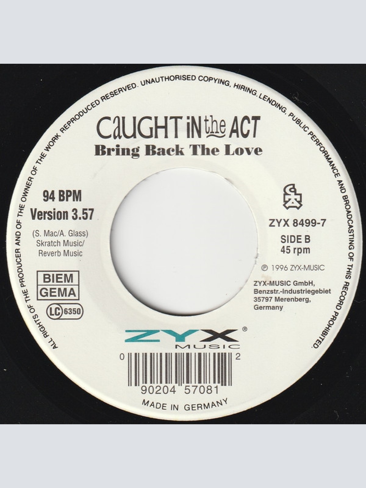 Vinyl / Caught In The Act (2) - Bring Back The Love