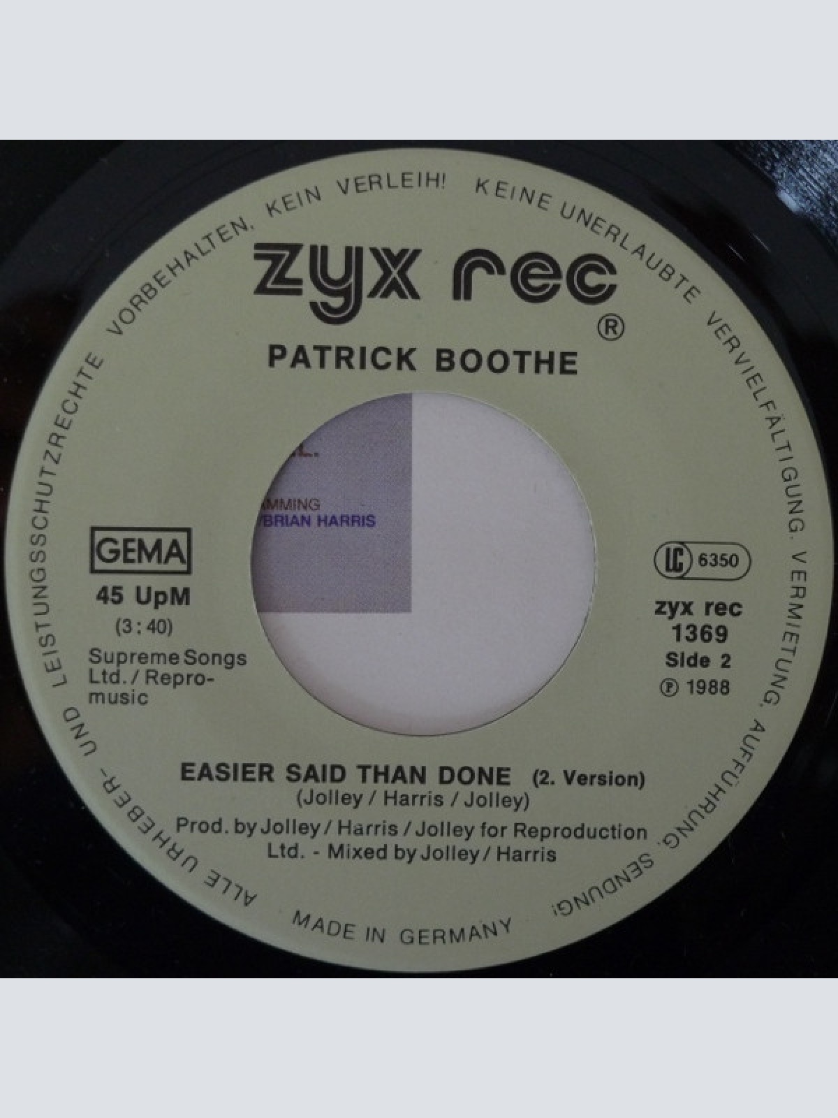 Vinyl / Patrick Boothe - Easier Said Than Done