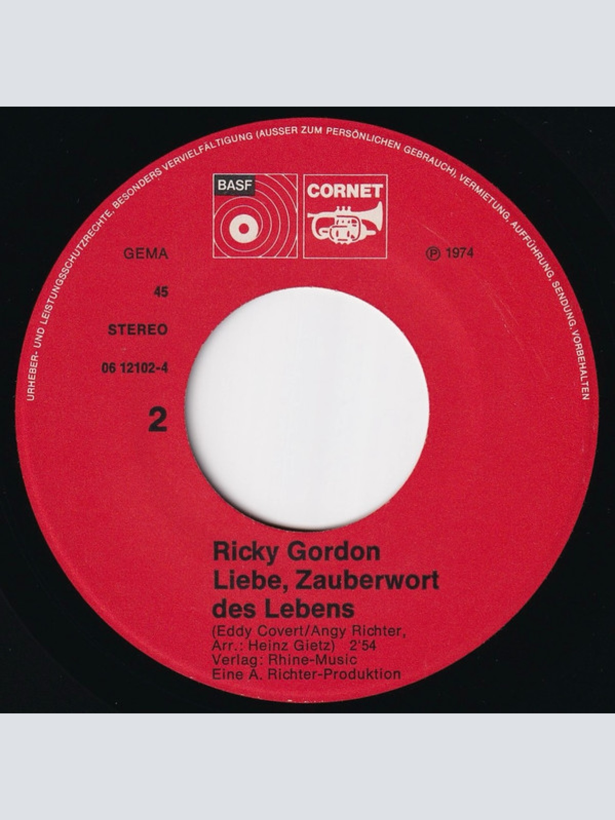 Vinyl / Ricky Gordon - Komm Wieder, My Love