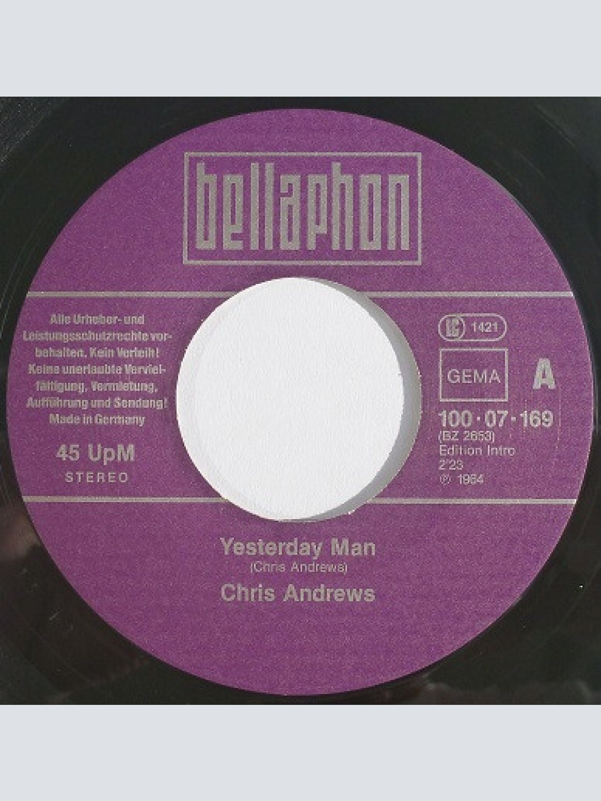 Vinyl / Chris Andrews (3) - Yesterday Man / To Whom It Concerns