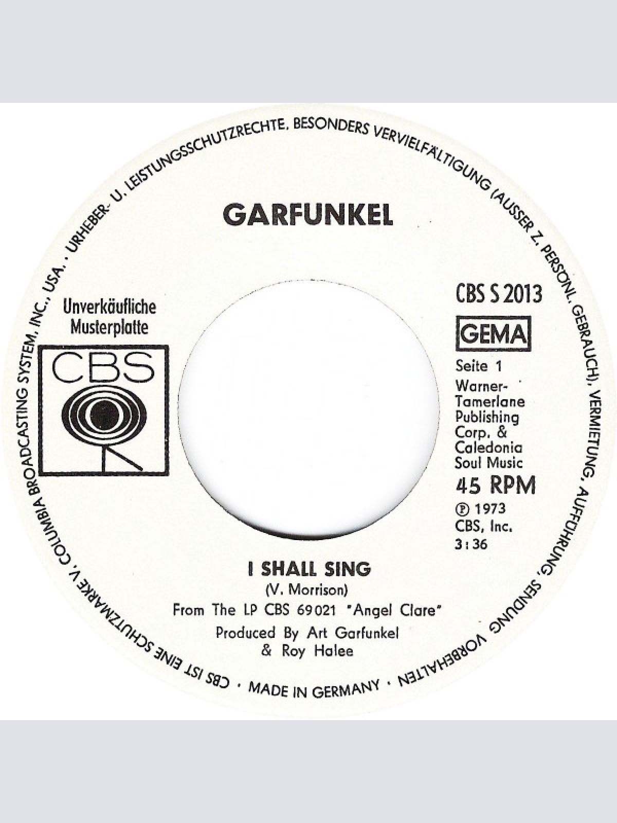 Vinyl / Garfunkel* - I Shall Sing