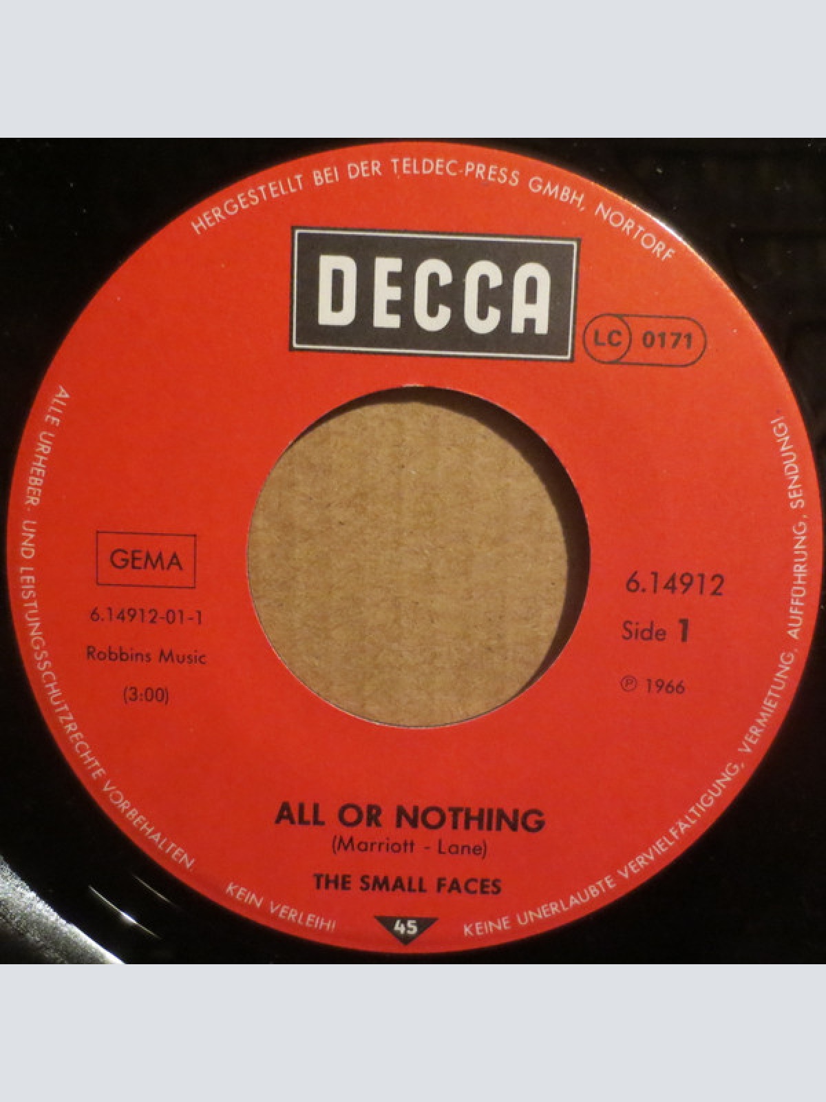 Vinyl / The Small Faces* - All Or Nothing / Sha-La-La-La-Lee