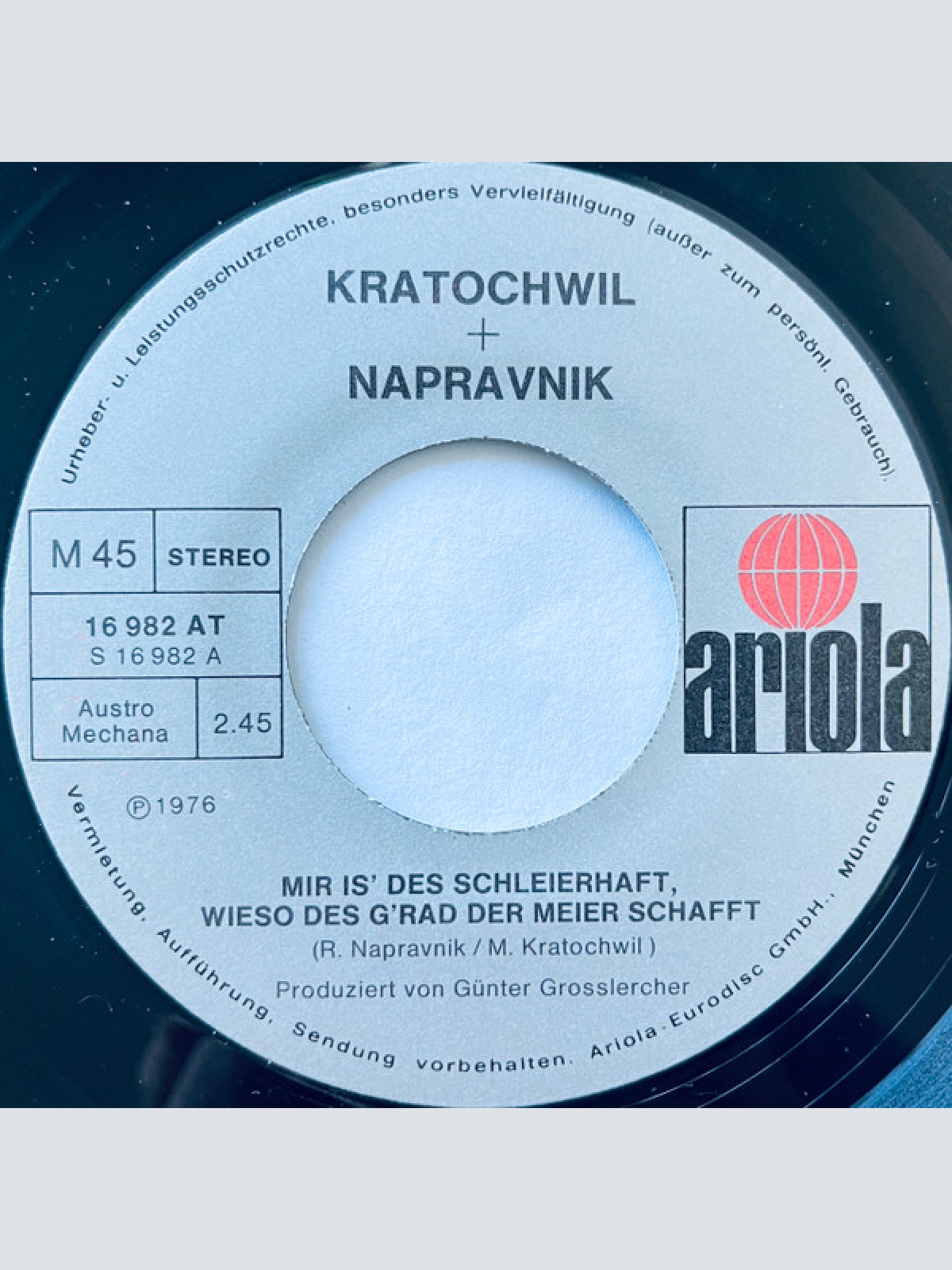 Vinyl / Kratochwil* + Napravnik* - Mir Is' Des Schleierhaft Wieso Des G'rad Der Meier Schafft